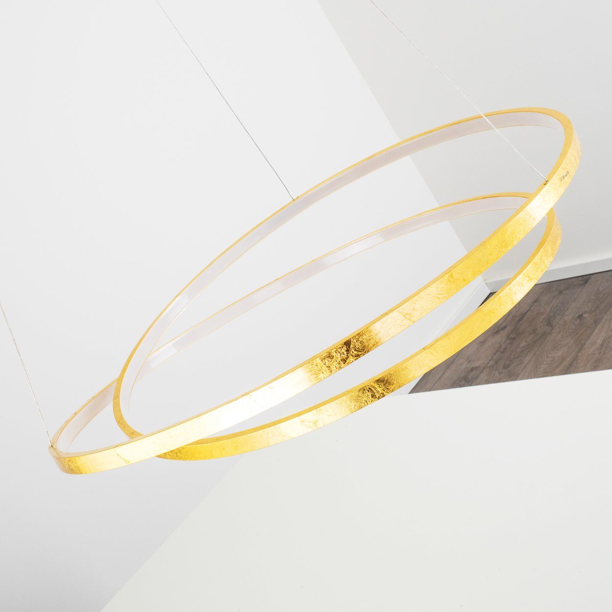 hofstein Zimmer Pendelleuchte Spirale Schlaf Hänge LED Pendelleuchte Ess Wohn goldfarben