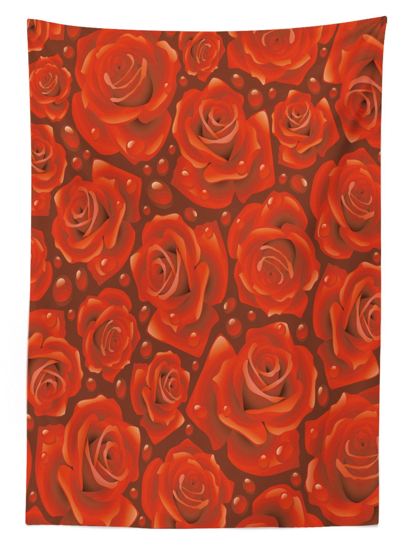 Farben, Rosen Abakuhaus geeignet Rote Regen-Tropfen Farbfest den Rose Wasser Waschbar Bereich Außen Tischdecke Für Klare