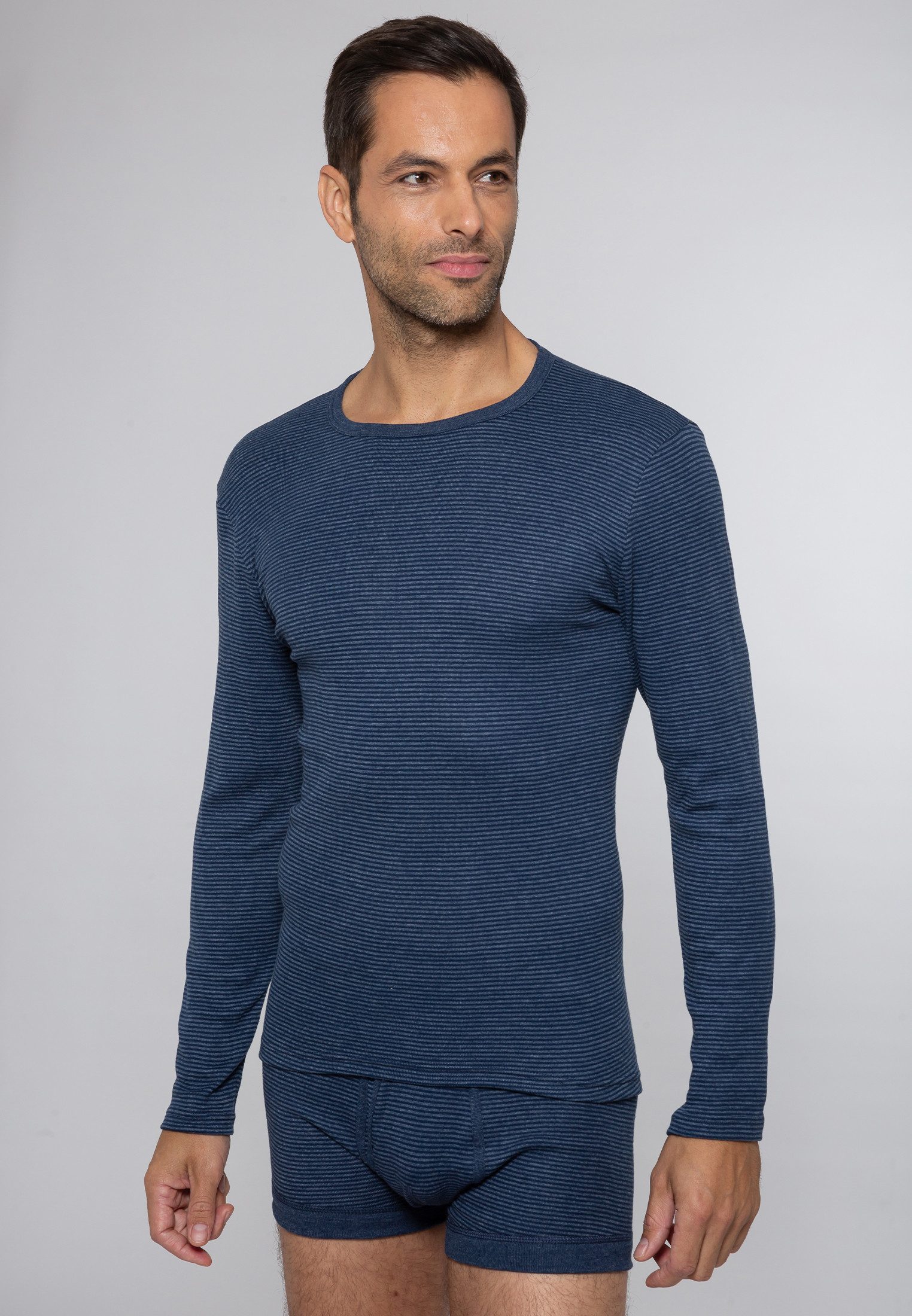 Ammann Unterhemd Jeans Feinripp (1-St) Unterhemd / Shirt Langarm - Baumwolle