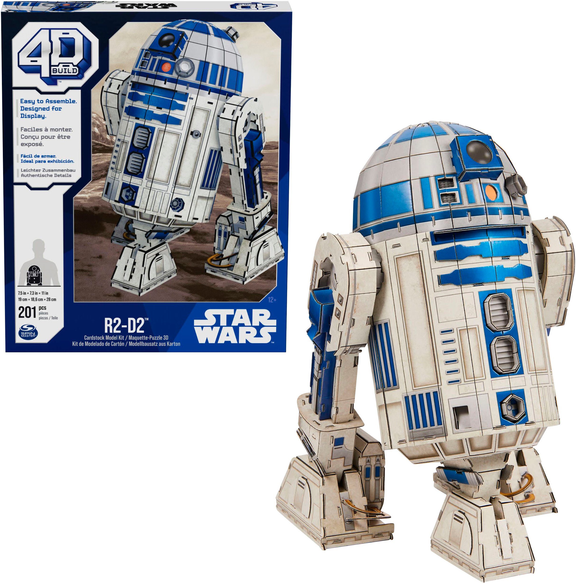 Spin Master 3D-Puzzle 4D Build - Star Wars - R2-D2 Roboter, 201 Puzzleteile