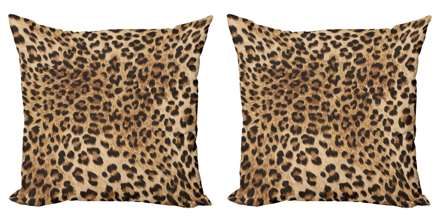 Stück), Digitaldruck, Modern Abakuhaus Accent Wildtierhaut Doppelseitiger (2 Kissenbezüge Leopard-Druck