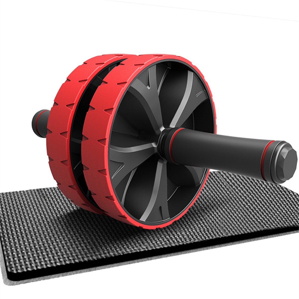 Rot Bauchmuskelrad, Haushaltsrad und Doppelrädriges TUABUR Geräuschloses Bauchrad Bauchtrainer