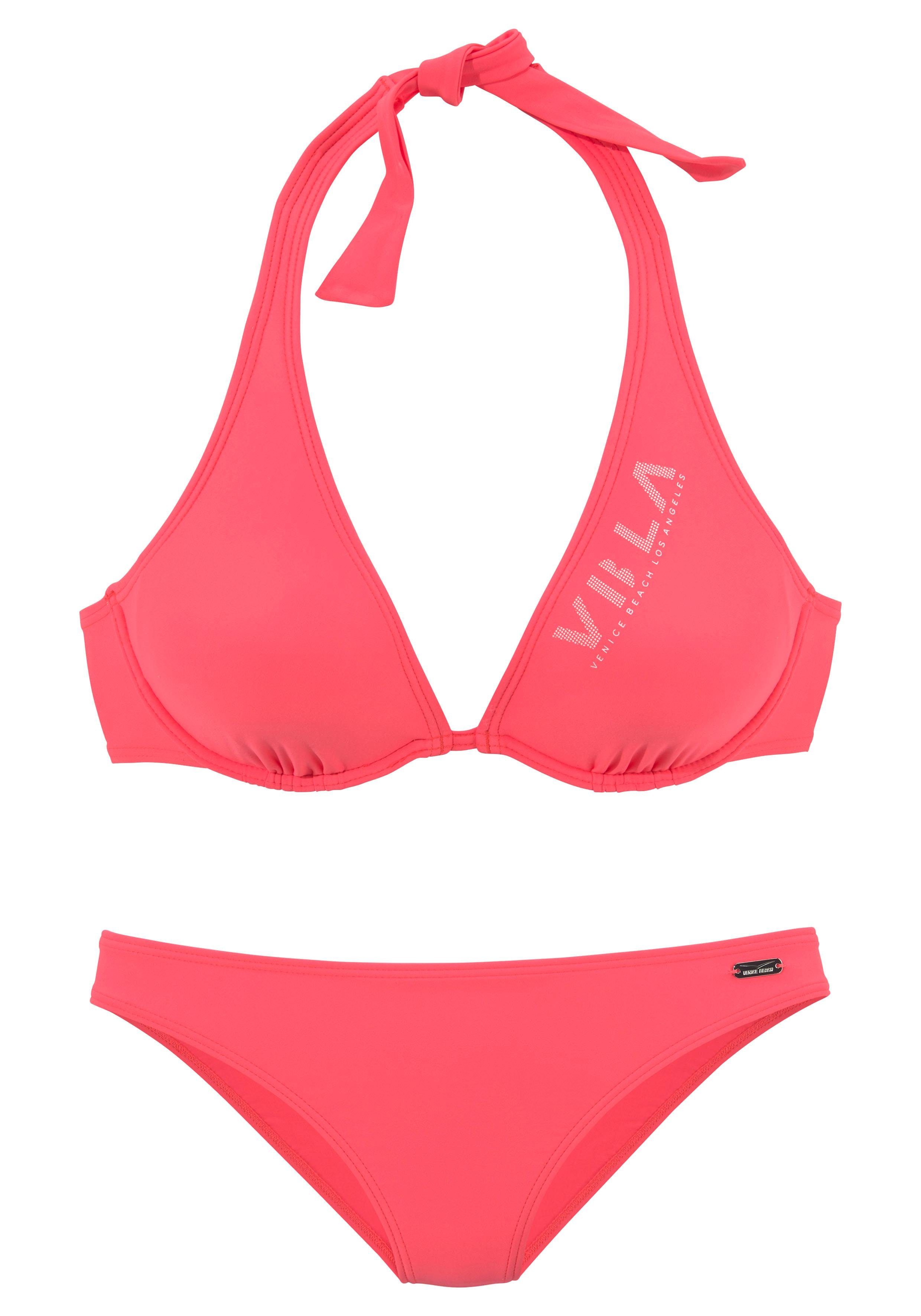 Venice Beach Bügel-Bikini mit kontrastfarbigen Schriftzug günstig online kaufen