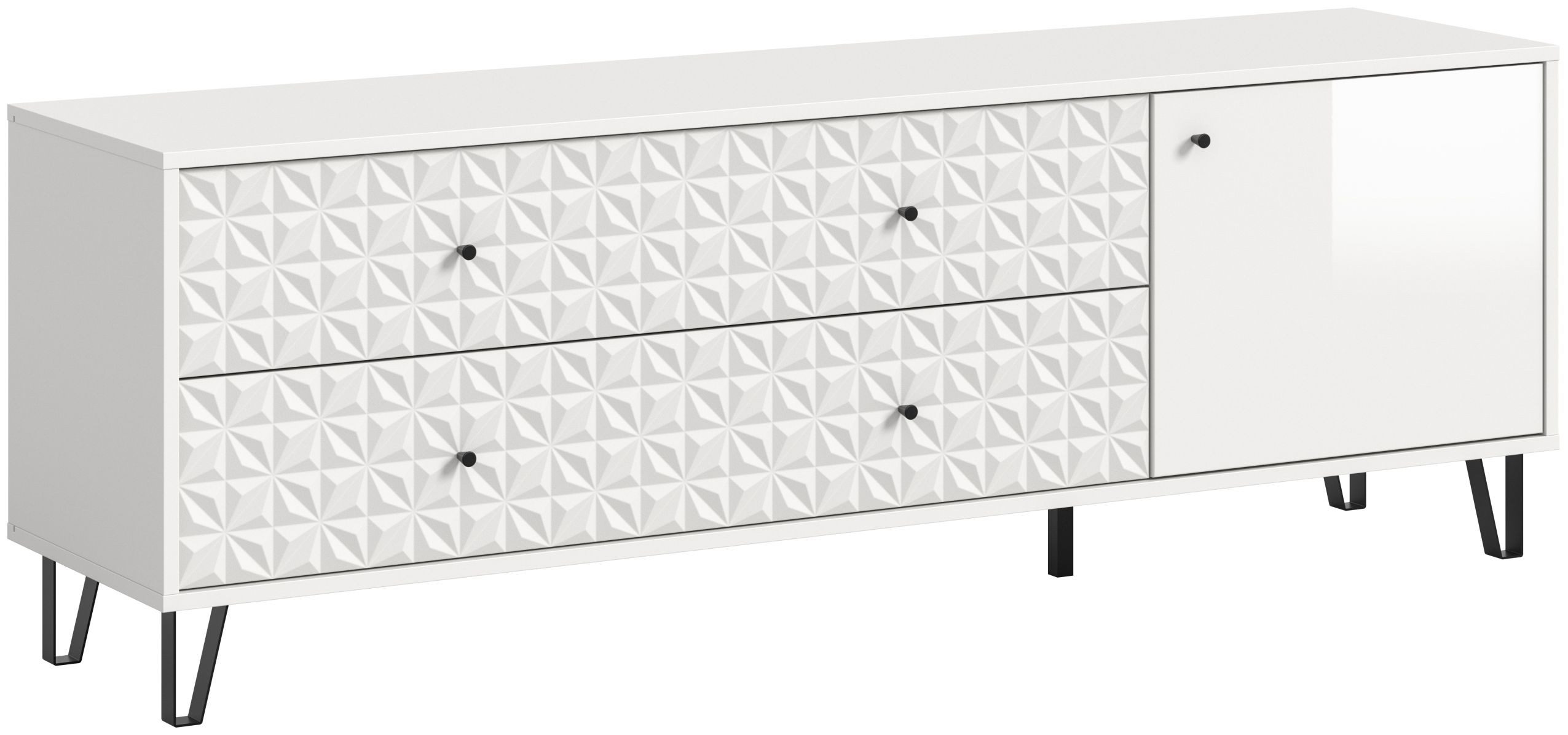 xonox.home Lowboard Prisma, TV-Lowboard in weiß hochglanz B/H/T ca.: 164 x 56 x 40 cm