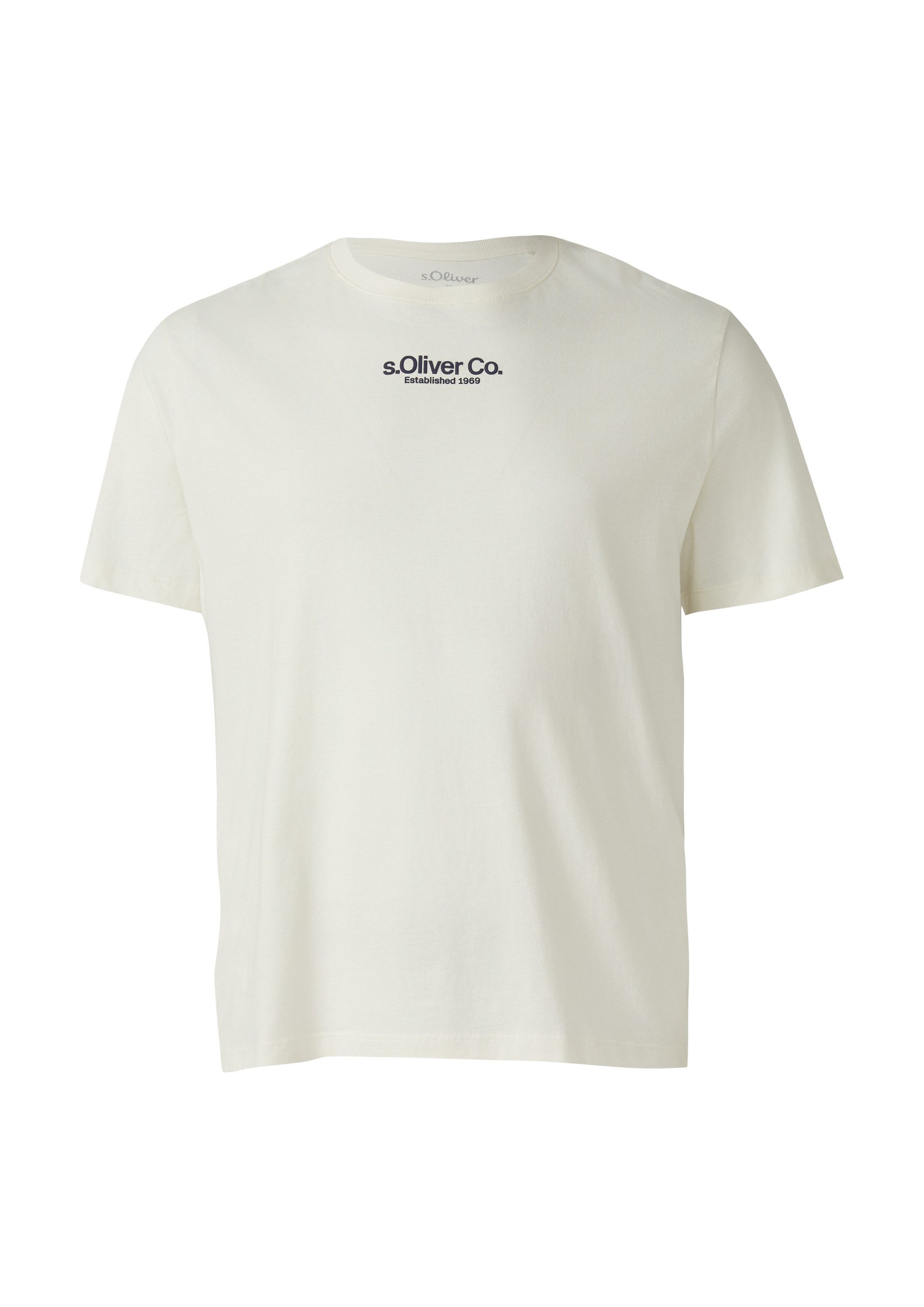 s.Oliver Kurzarmshirt T-Shirt T-Shirt mit Crew Neck und Logoprint