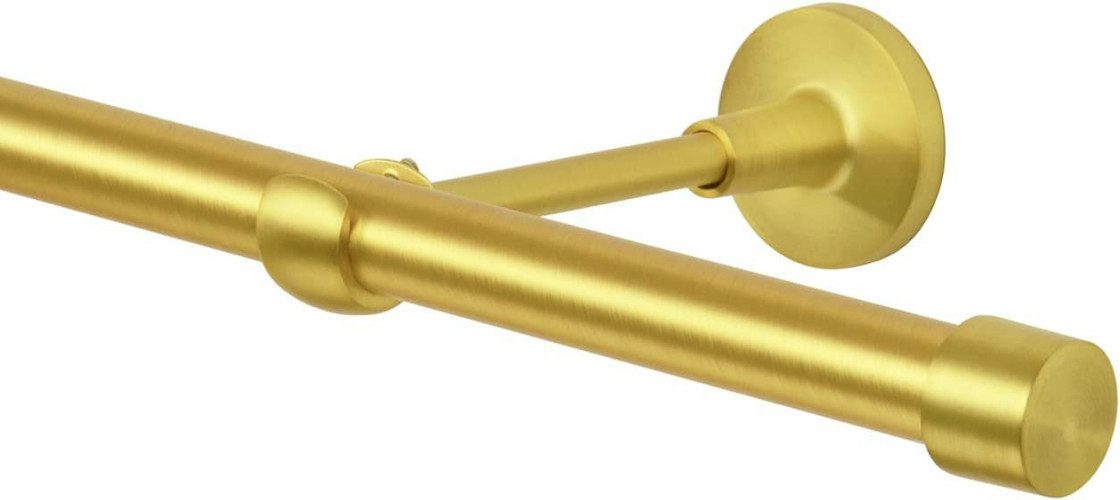 MDEKOR Gardinenstange Vorhangstange 19mm, 1-läufig, 1-läufig Wand oder Deckenmontage, 120 cm Messing Gold – Bild 4 von 5