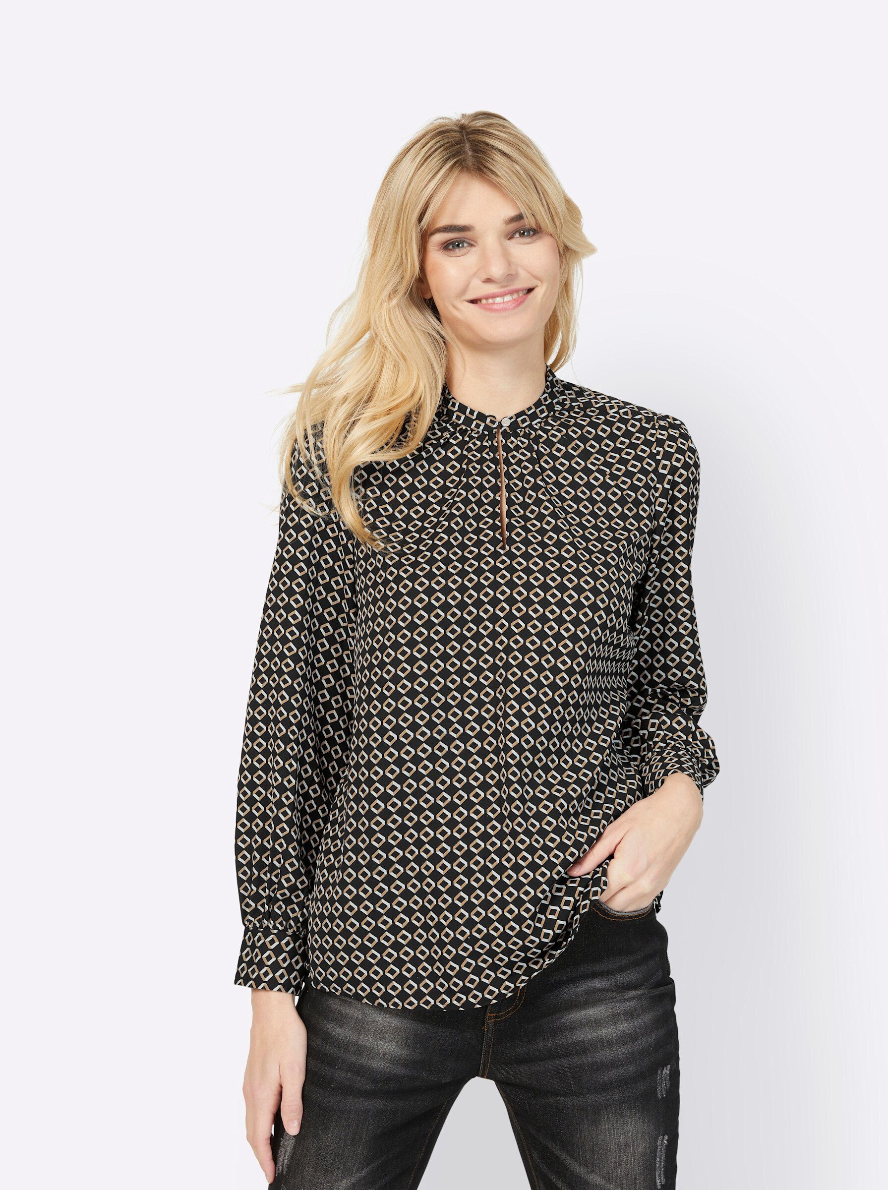 Klassische Bluse Druckbluse