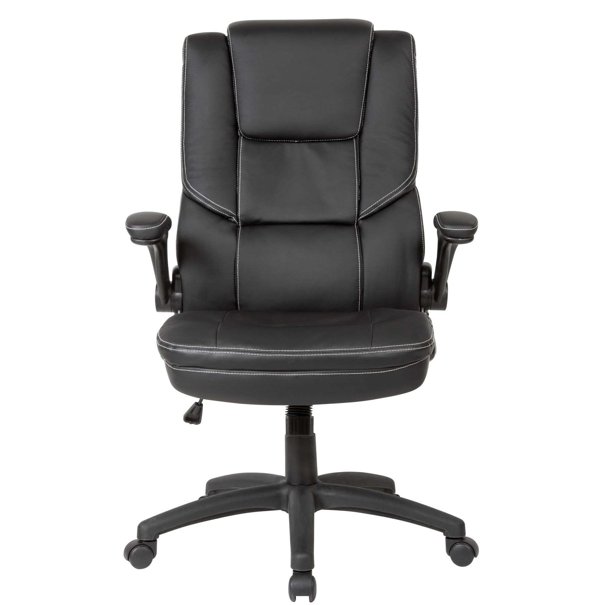 Amstyle Chefsessel SPM1.408 (Kunstleder Schwarz Bürodrehstuhl bis 120 kg), Design Drehstuhl, Schreibtischstuhl Drehbar