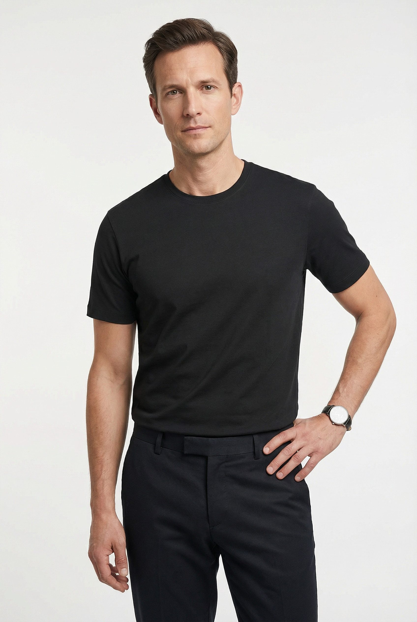 MARVELIS T-Shirt (Packung, 2-tlg) Doppelpack, basic, Rundhals, Unterziehshirt, regular fit