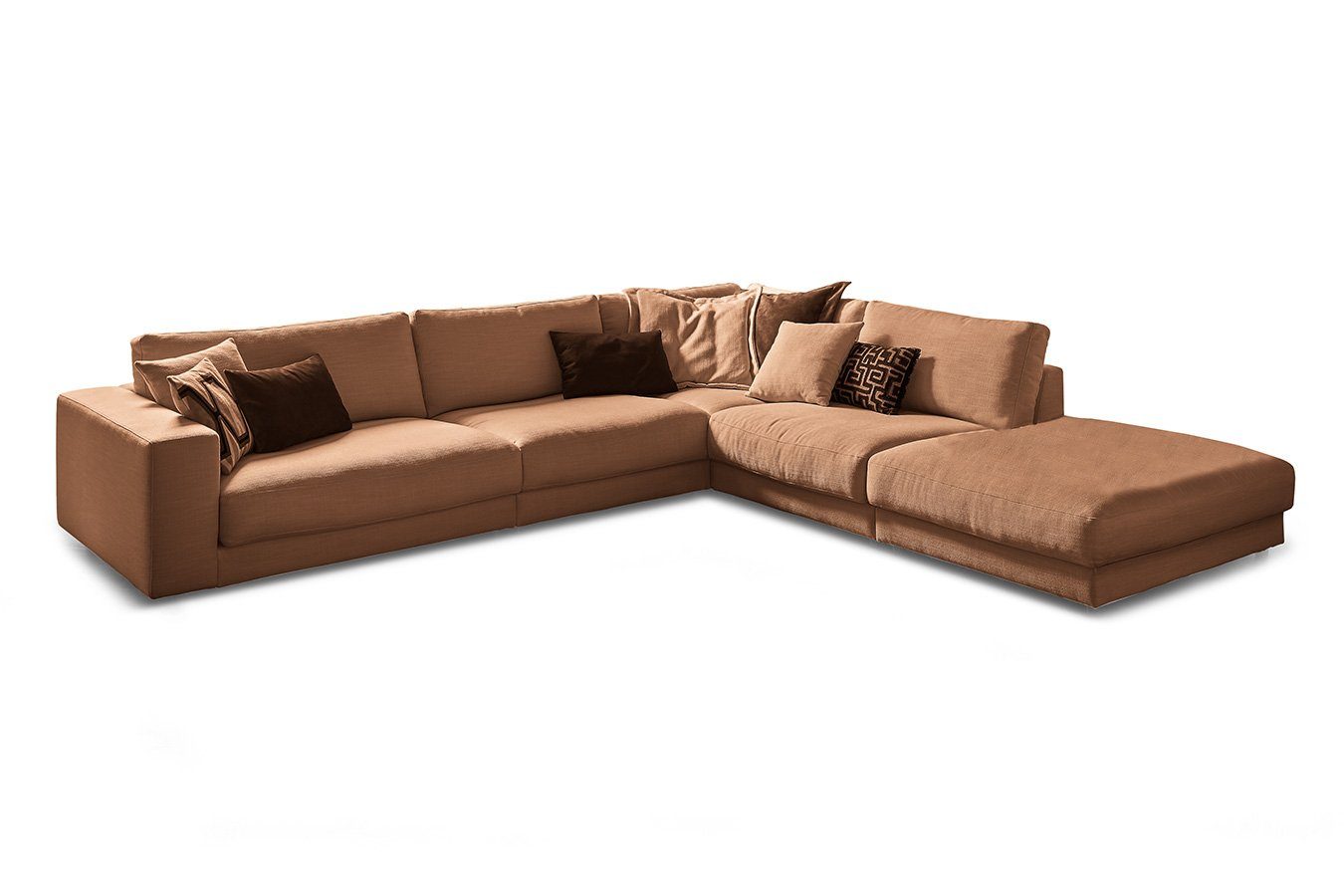 daslagerhaus living Big-Sofa Ecksofa Downtown Stoff rost