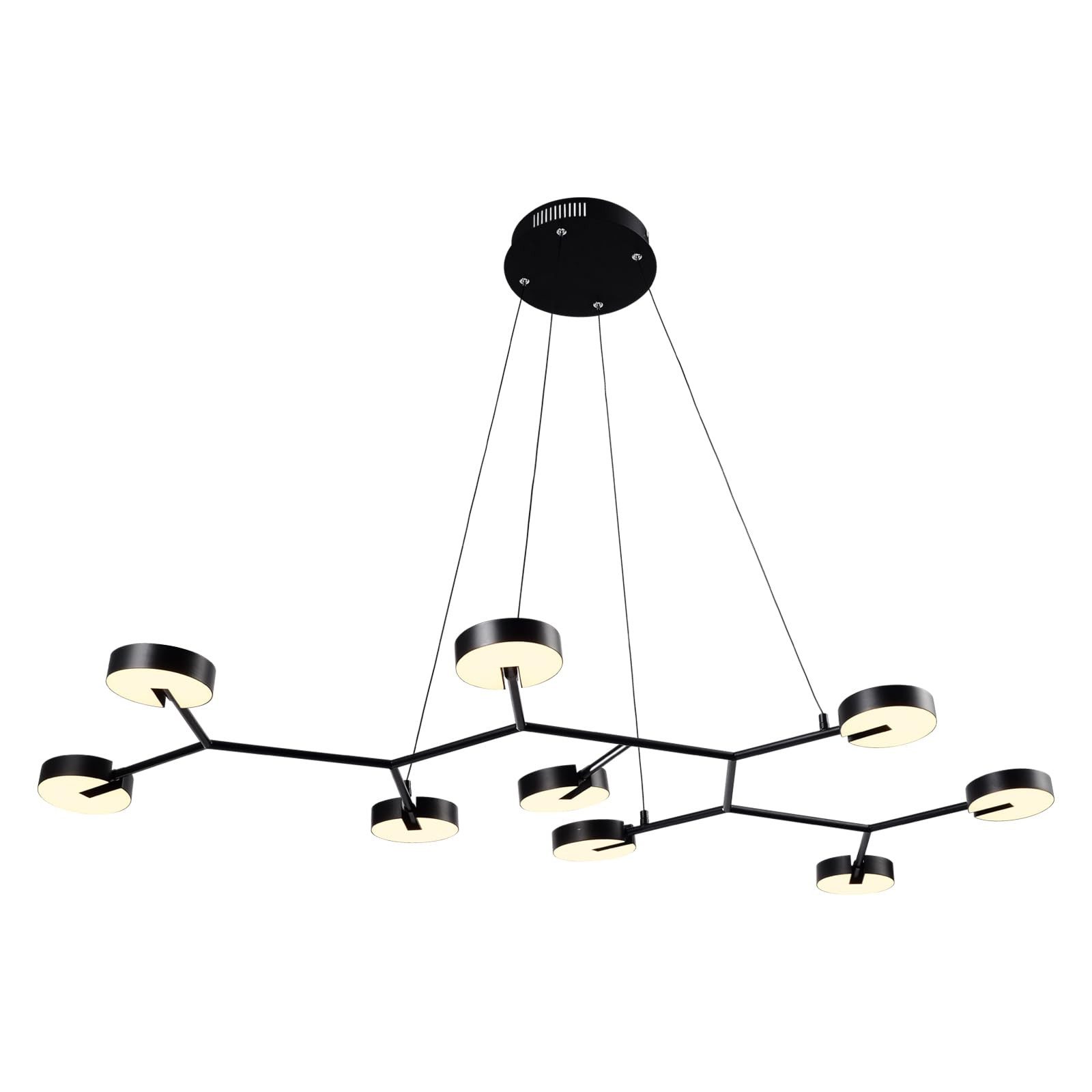 LQWELL Pendelleuchte LED Pendelleuchte Modern Pendelleuchte Hängeleuchte Innenbeleuchtung, LED fest integriert, Warmweißes Licht, 3000 K, Metall Kronleuchter Deckenlampe Wohnraumbeleuchtung, für Küche Wohnzimmer Schlafzimmer Esszimmer Cafés