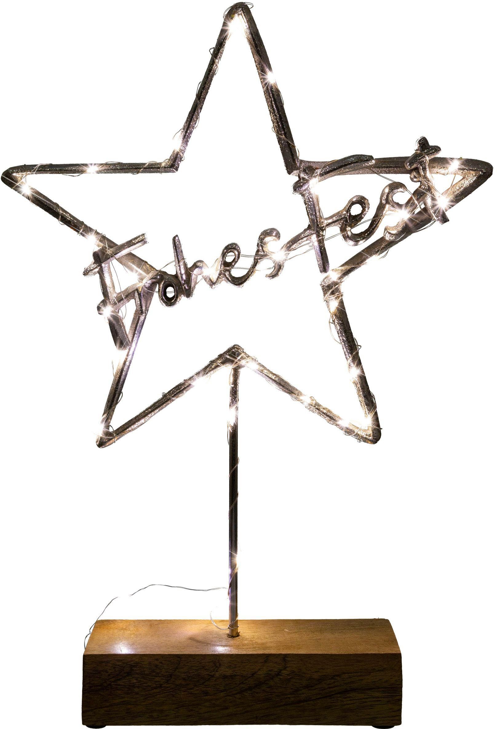 Creativ deco Dekoobjekt LUMEN, Deko-Stern mit Schriftzug "Frohes Fest" (1 S günstig online kaufen