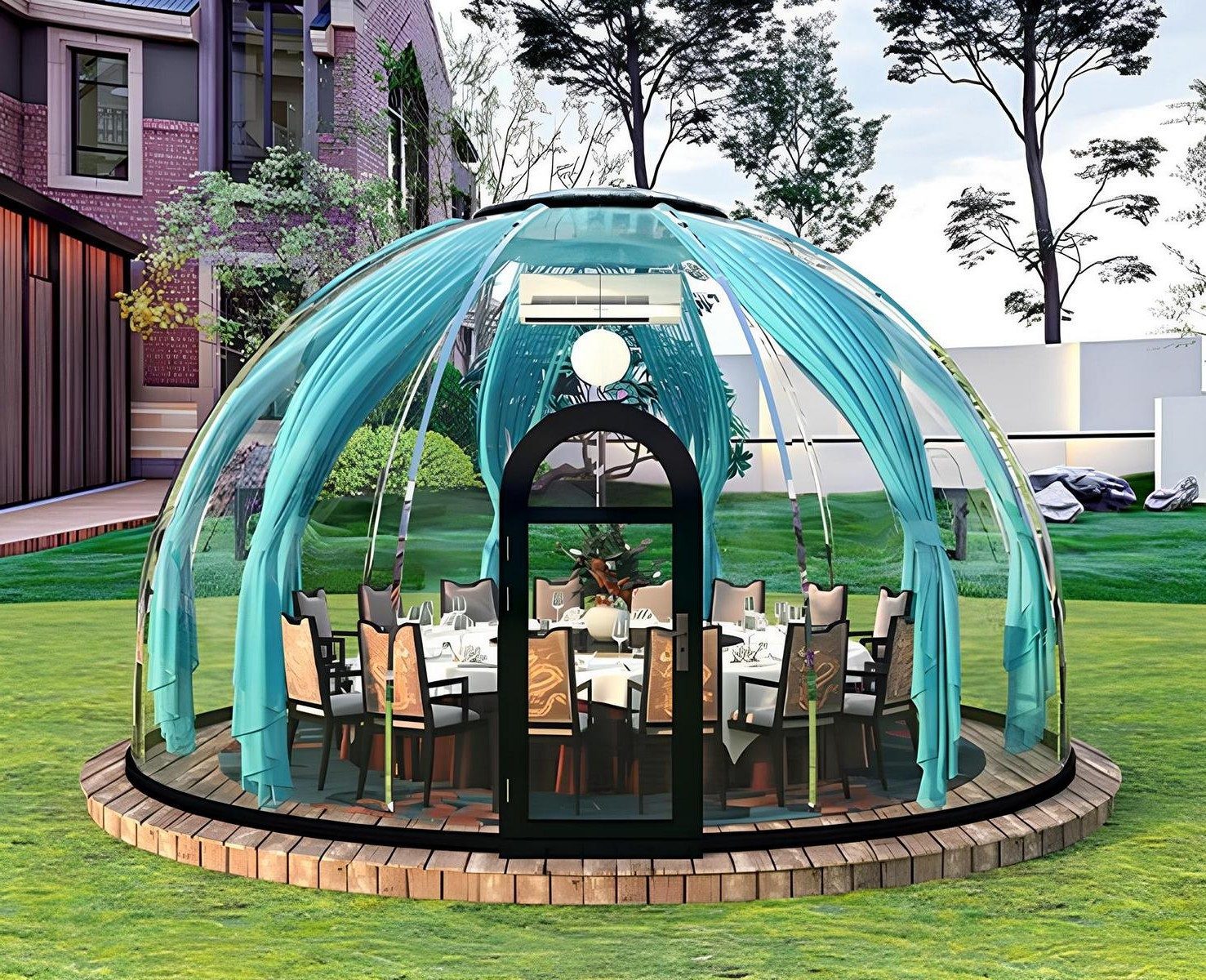 Xlmoebel Pavillon Moderner Gartenpavillon aus robustem Polycarbonat in Transparent, (5,5 m × 3,2 m), Made in Europa