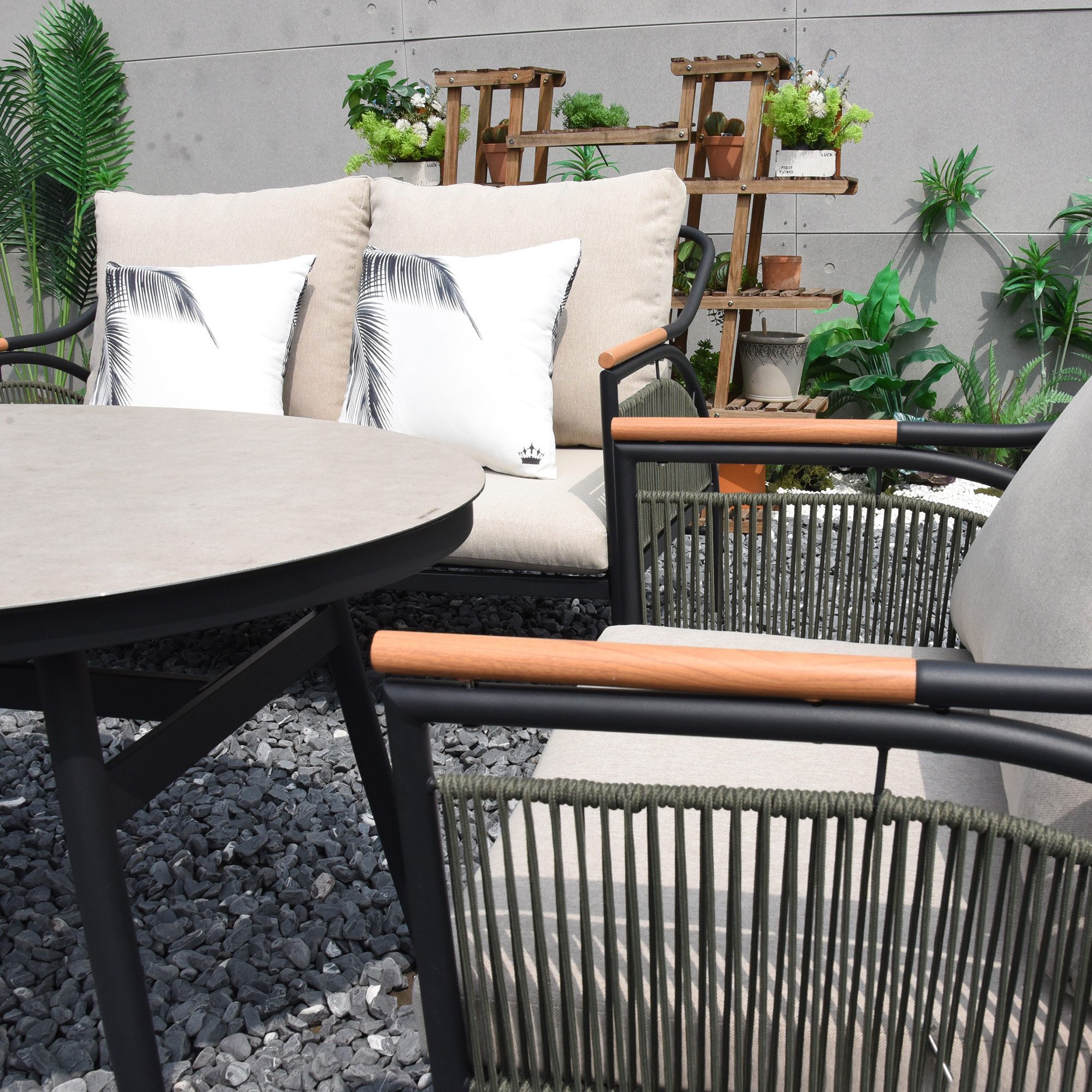 MANDALIKA Garden Gartenlounge-Set XL Dining Lounge Set Valencia - extra hoher Rücken, extra breiter Sitz
