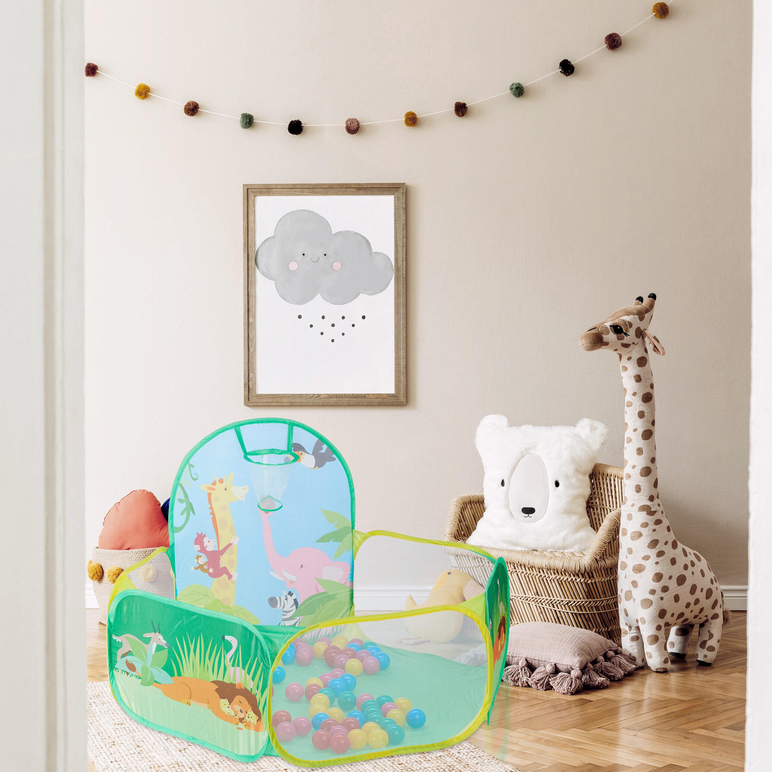 relaxdays Bällebad mit Basketballkorb günstig online kaufen