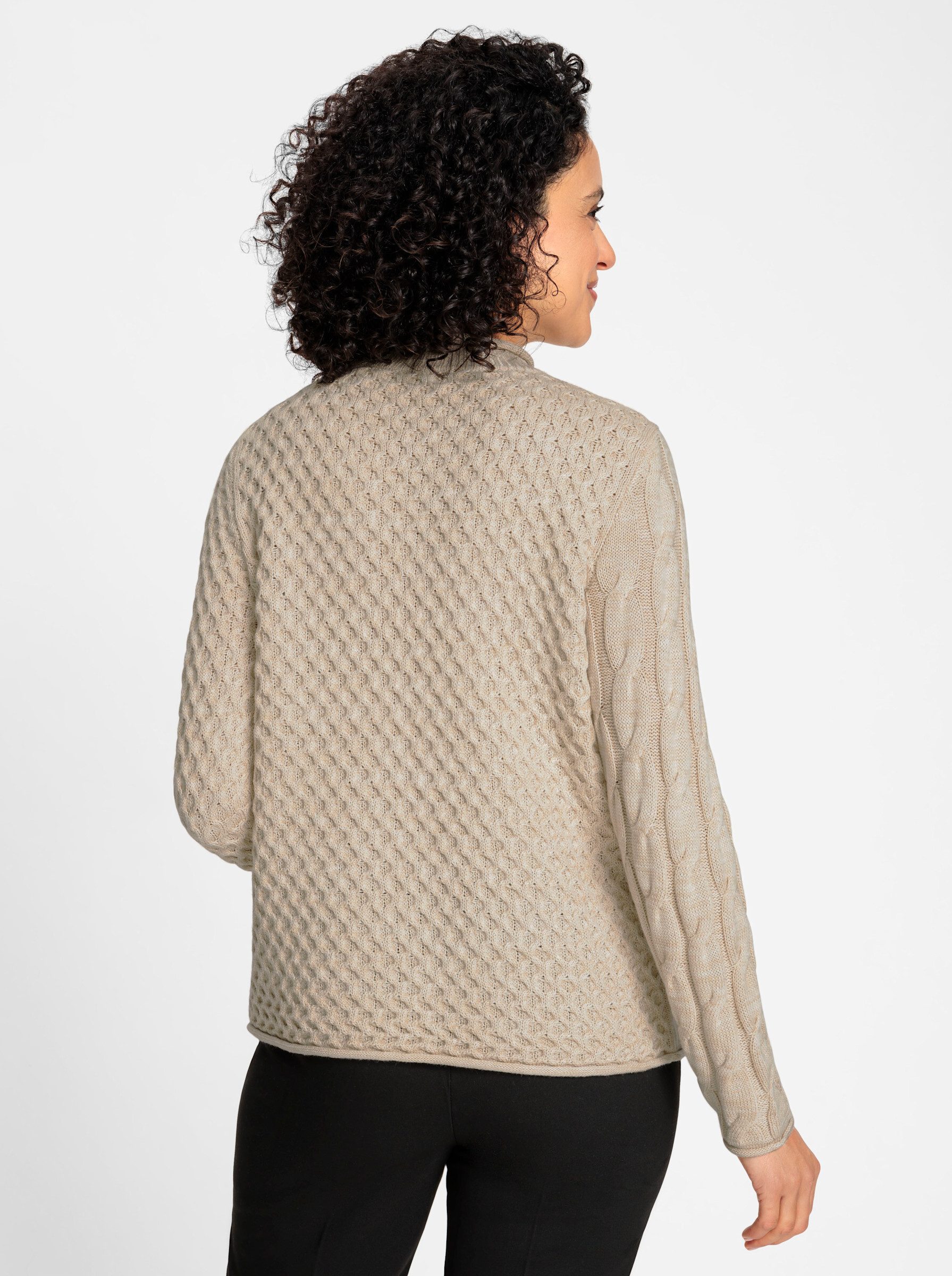 Witt Strickpullover Stehkragen-Pullover Langarm Zopfmuster, Grobstrick günstig online kaufen