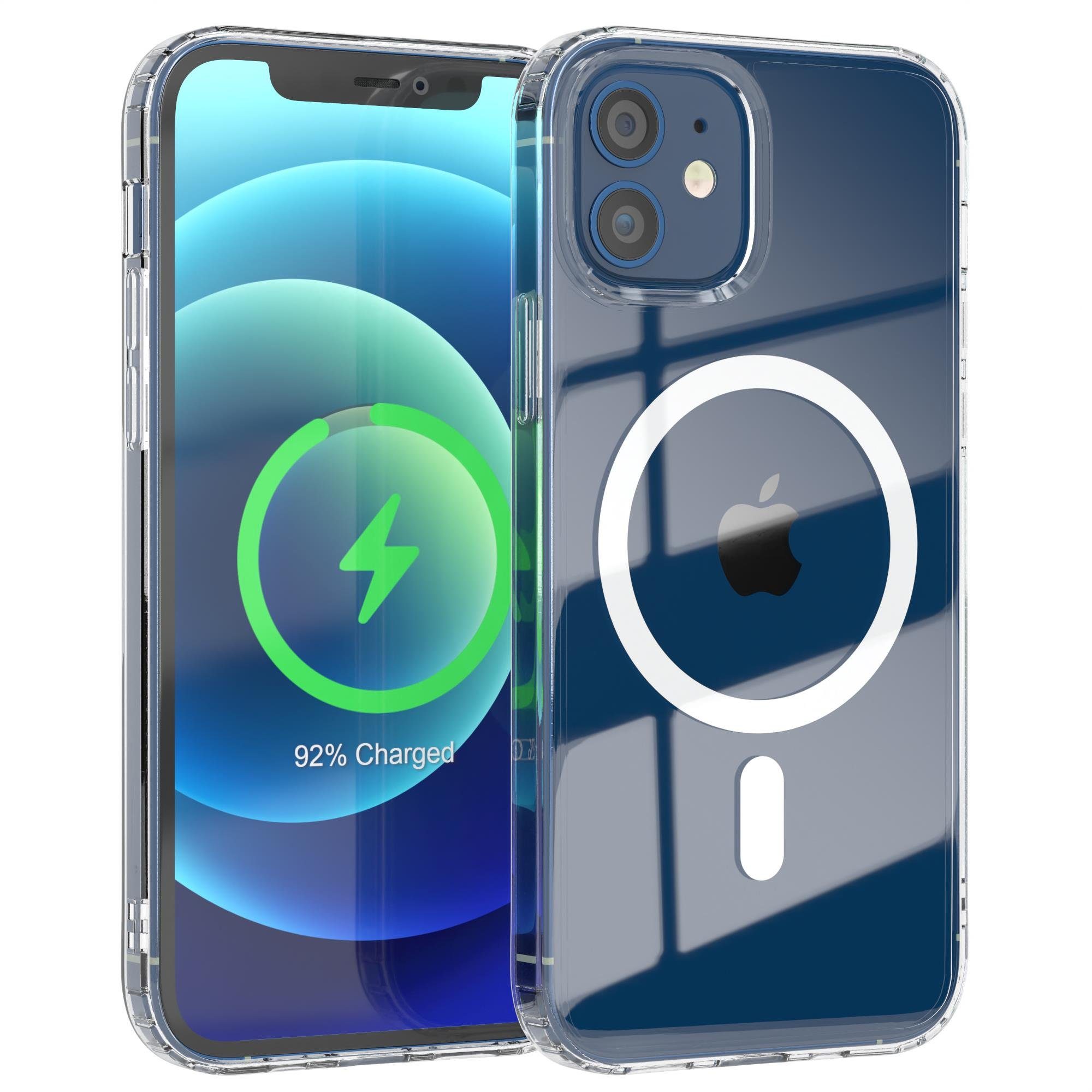 EAZY CASE Handyhülle Transparente Hülle mit MagSafe für iPhone 12 / Pro 6,1 Zoll, Back Cover, Bumper Case, Handy Schutzhülle Kameraschutz, Durchsichtig