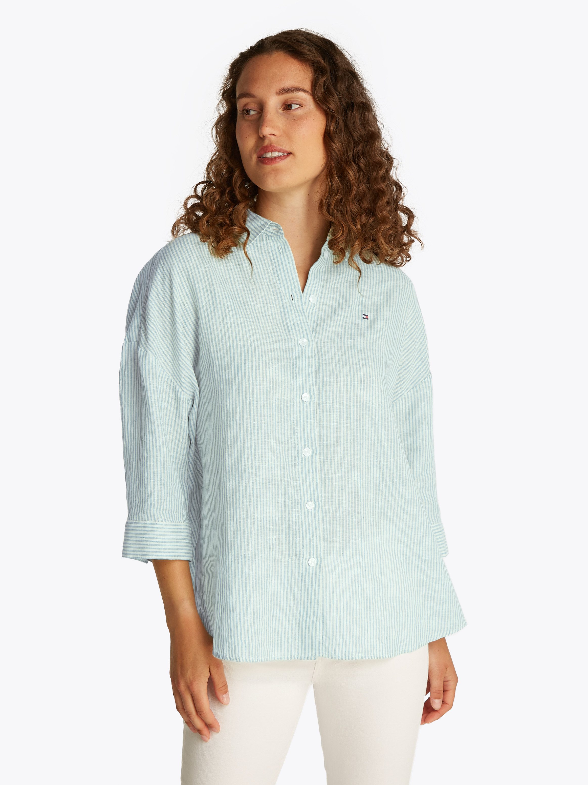 Tommy Hilfiger 3/4-Arm-Shirt ESS LINEN LOOSE 3-4 SLEEVE SHIRT mit 3/4-Ärmel günstig online kaufen