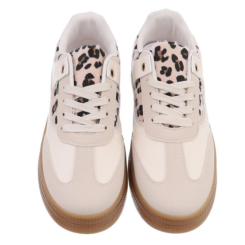 Ital-Design Damen Low-Top Freizeit Sneaker (88828165) Keilabsatz/Wedge Sneakers Low in Beige – Bild 4 von 5