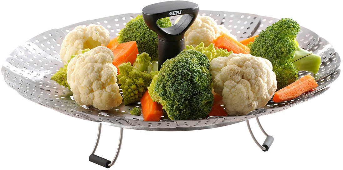 GEFU Dampfgartopf VITALA, Edelstahl (1-tlg), faltbare Dünstschale, Ø 27 cm, Edelstahl, Induktion