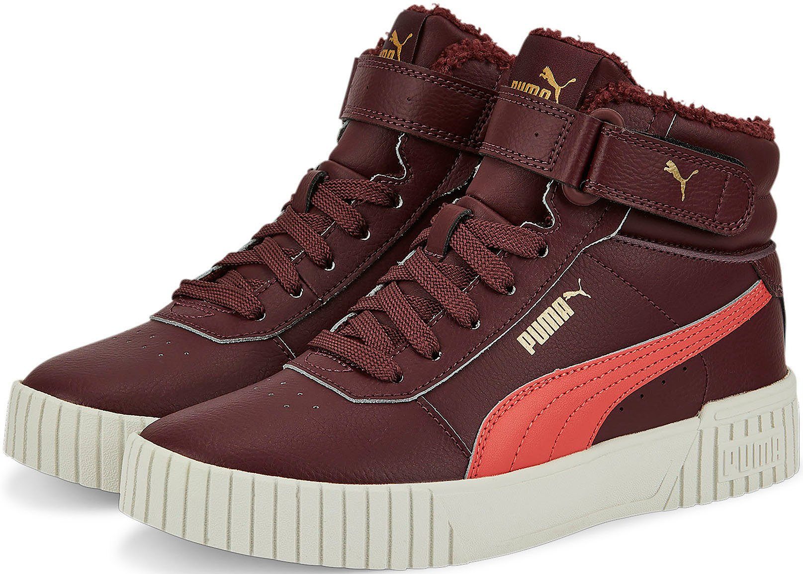 PUMA CARINA 2.0 MID WTR JR Sneaker mit Klettverschluss für Jugendliche bordeaux