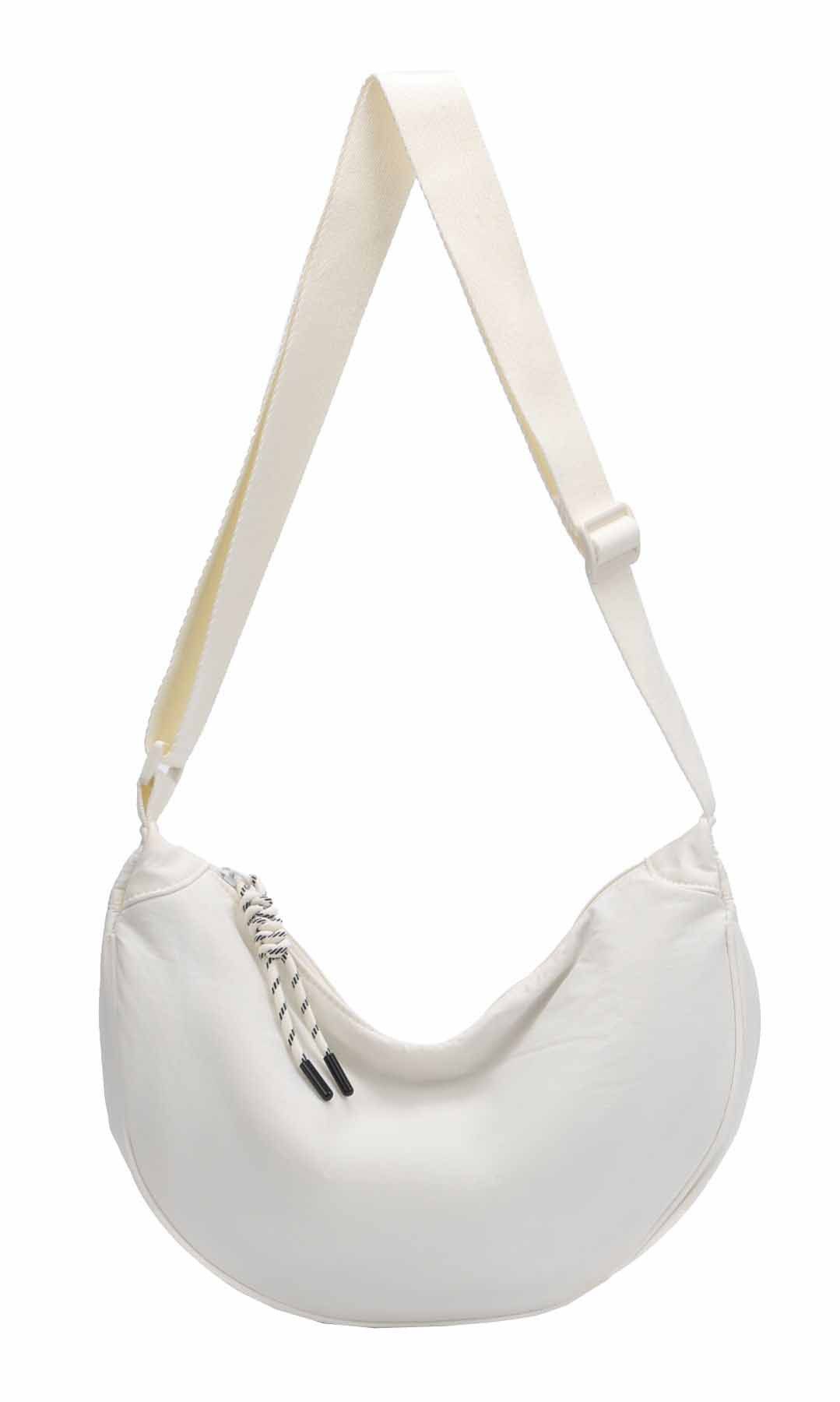 ITALYSHOP24 Schultertasche Damen Tasche MOON Bodybag Brusttasche CrossBody UNISEX Nylon, HERREN Hobo Bag Runde Umhängetasche Hüfttasche Crossover Reise modern