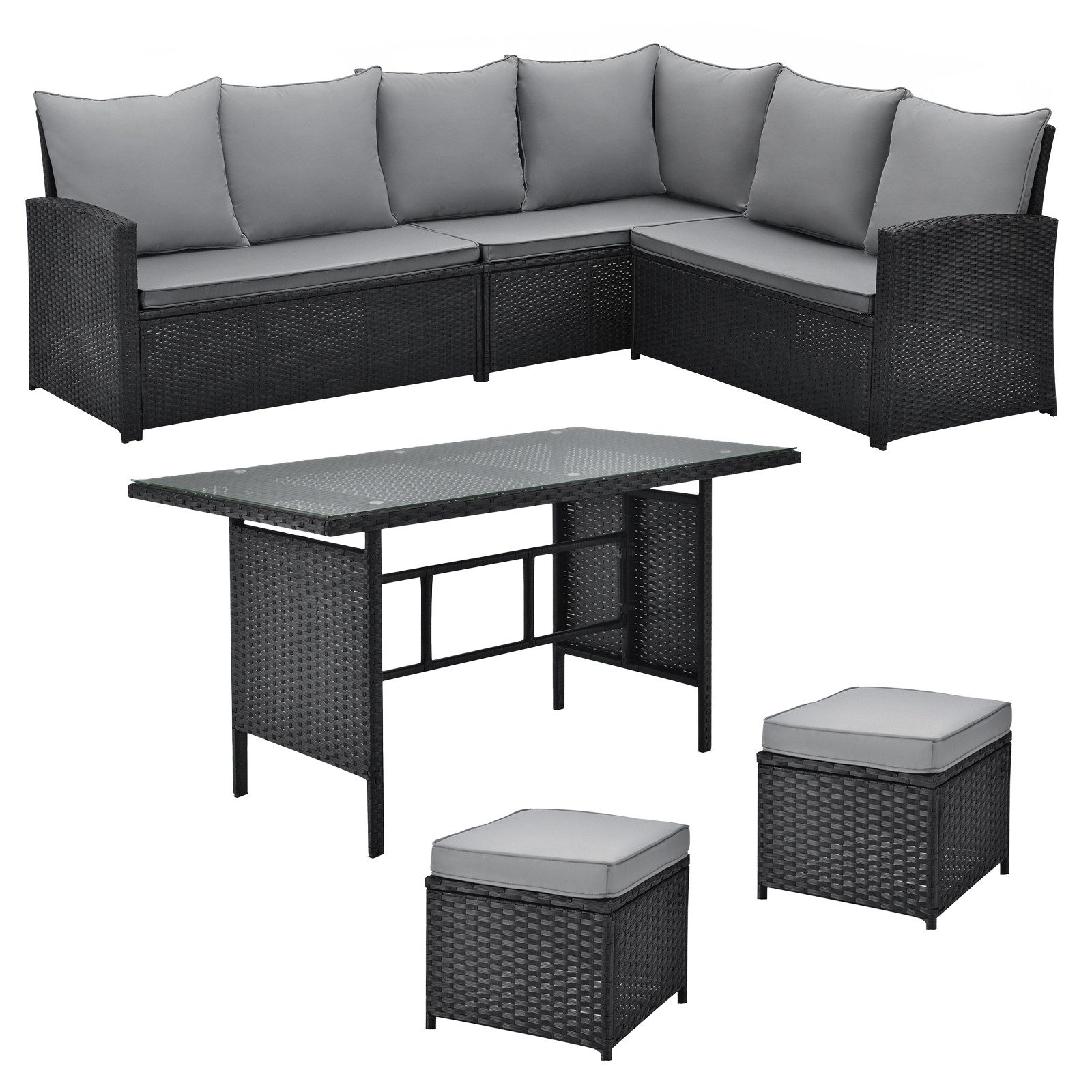 SVITA Loungeset MONROE, (Set, 4-tlg., Gartenlounge), günstig online kaufen