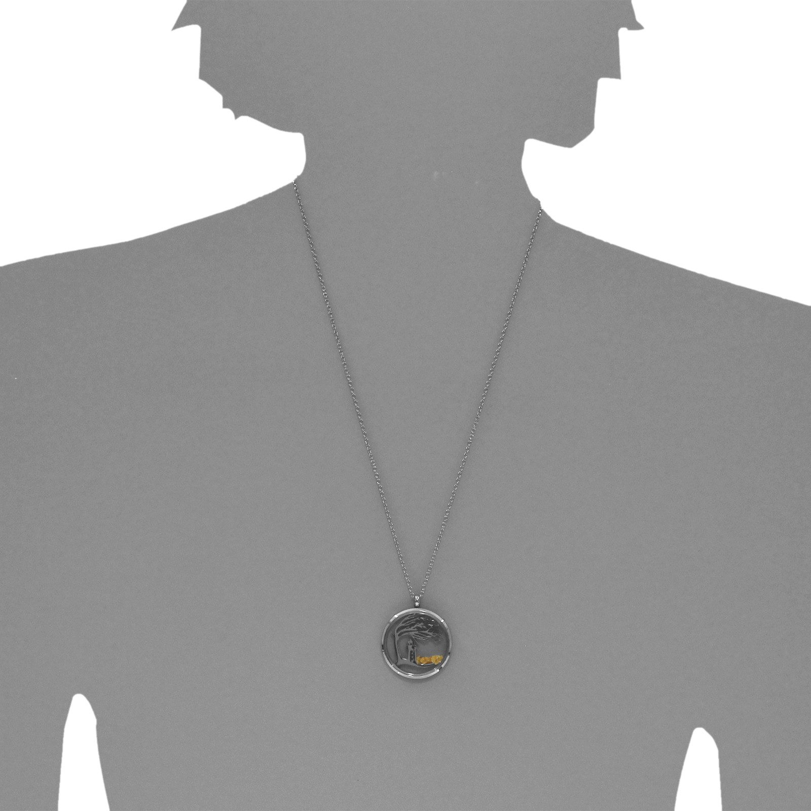 OSTSEE-SCHMUCK Kette mit Anhänger - Windflüchter 30 mm - Edelstahl - ohne Stein (2-tlg) – Bild 3 von 5