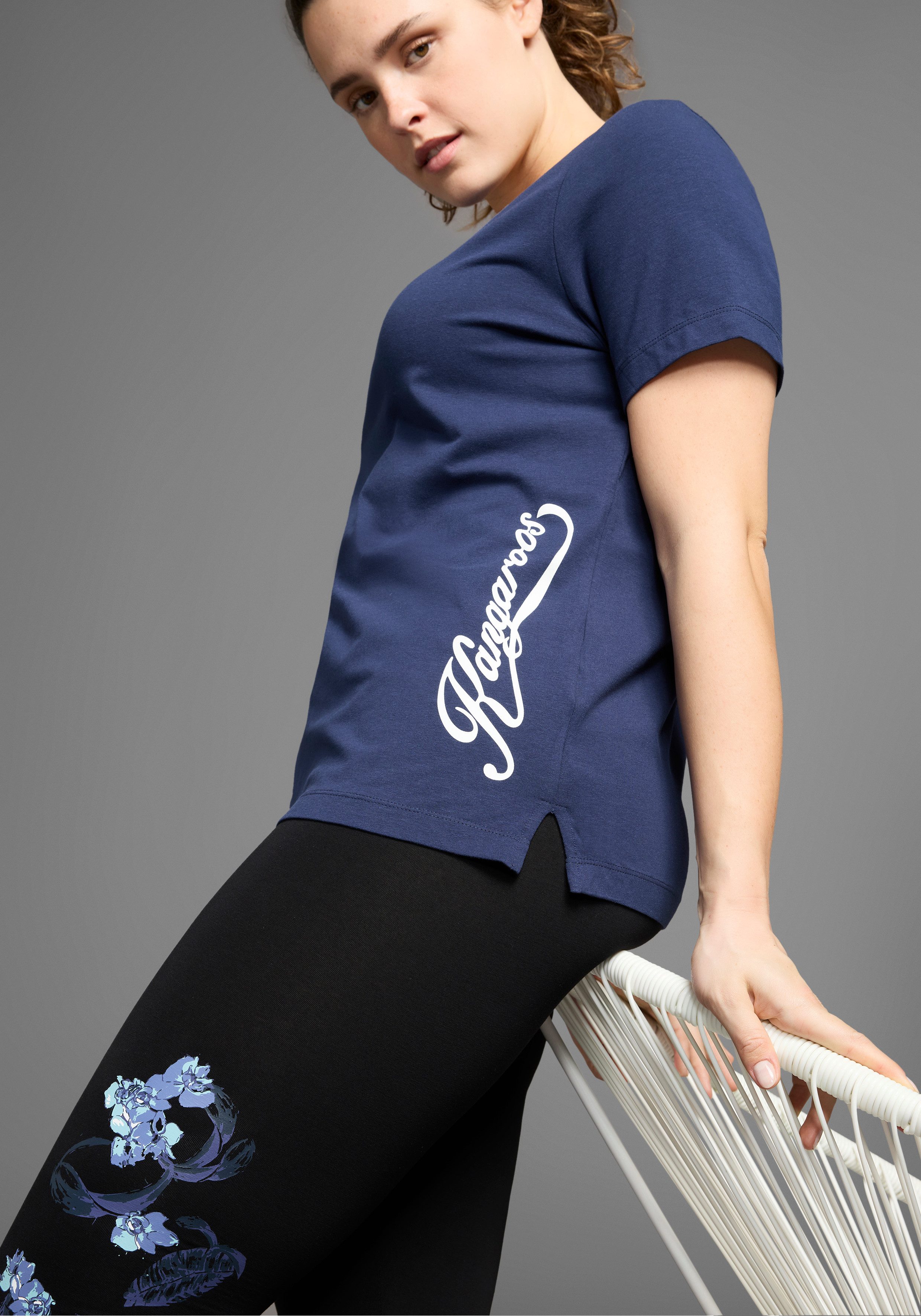 KangaROOS T-Shirt Kurzarm, figurumspielend, unifarben, Rundhalsausschnitt, günstig online kaufen