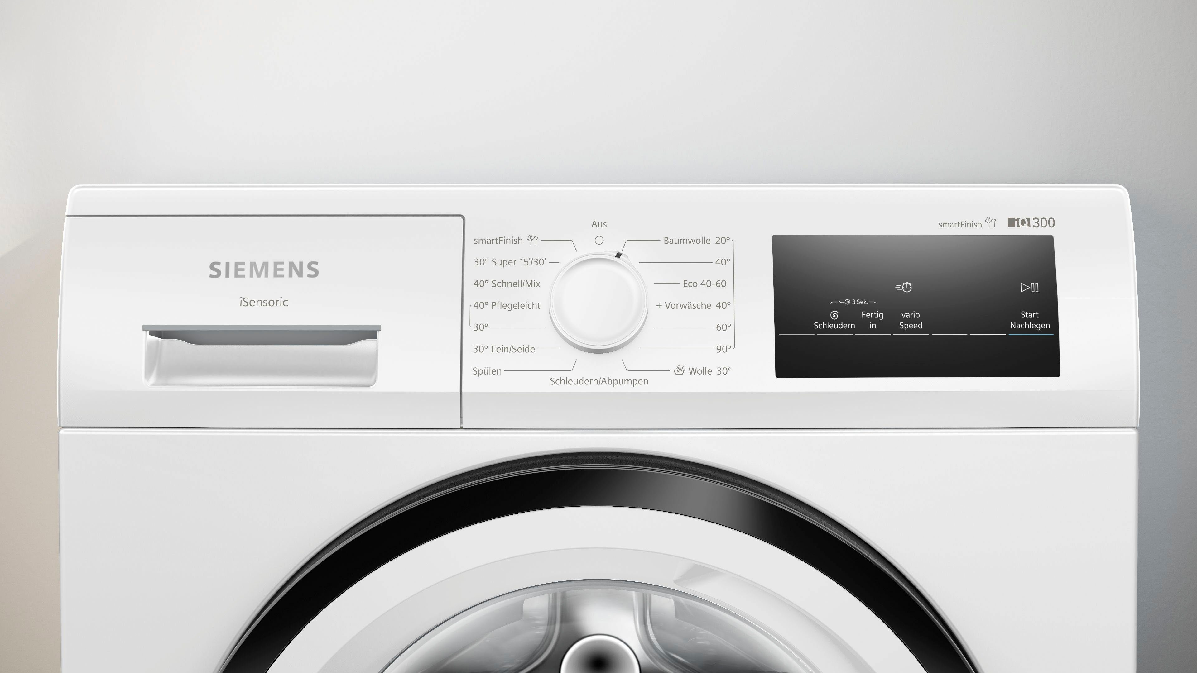 Waschmaschine 1400 dank SIEMENS – sämtliche 8 Knitterfalten kg, Dampf smartFinish U/min, iQ300 WM14N0A4, glättet