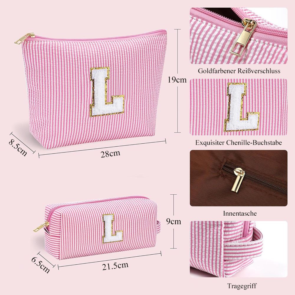 AFKSMILE Kosmetiktasche 2 Stück Personalisierte Kosmetiktasche Damen, Reise Schminktasche