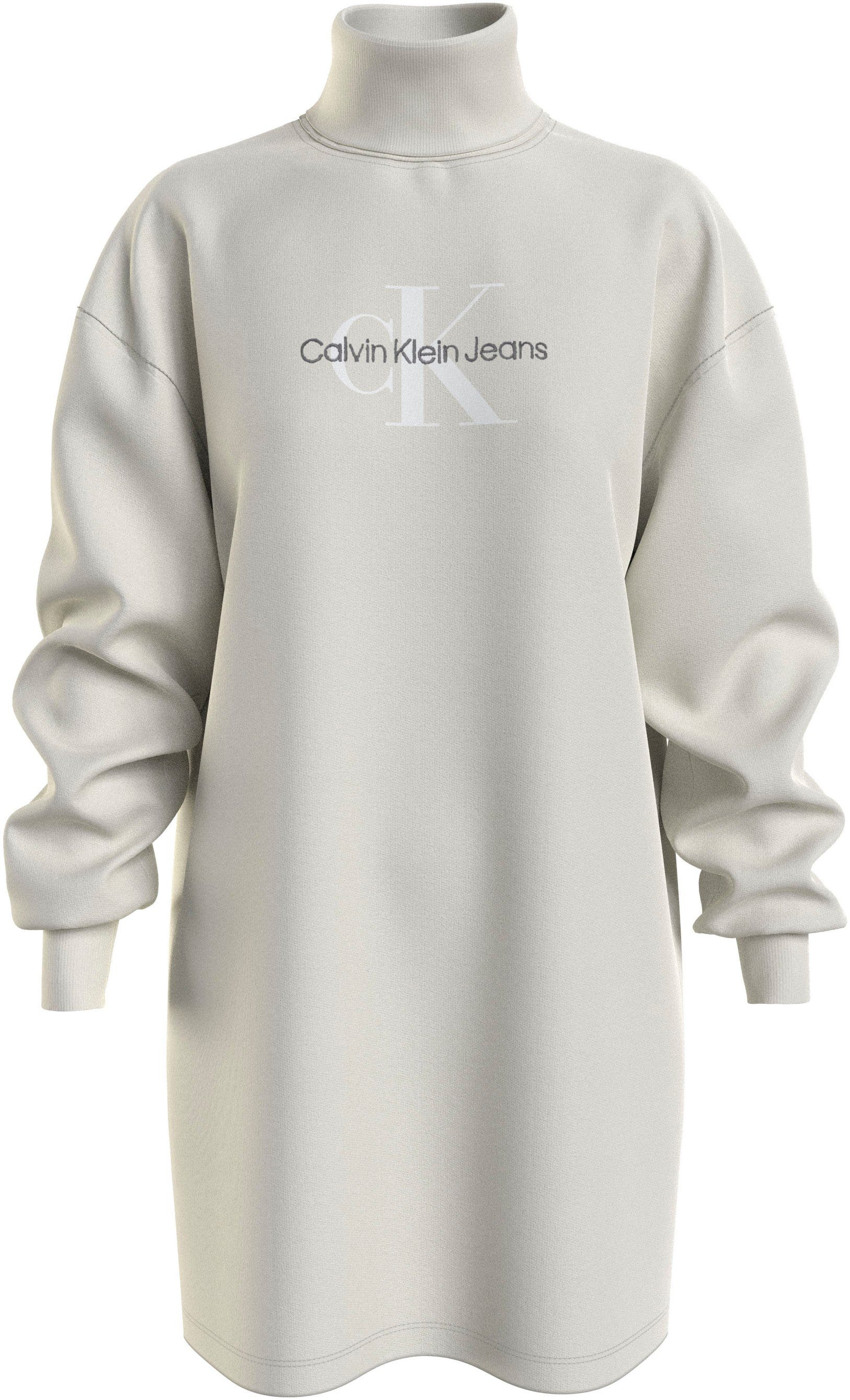 Calvin Klein Jeans Sweatkleid MONOLOGO ROLL NECK ecru DRESS