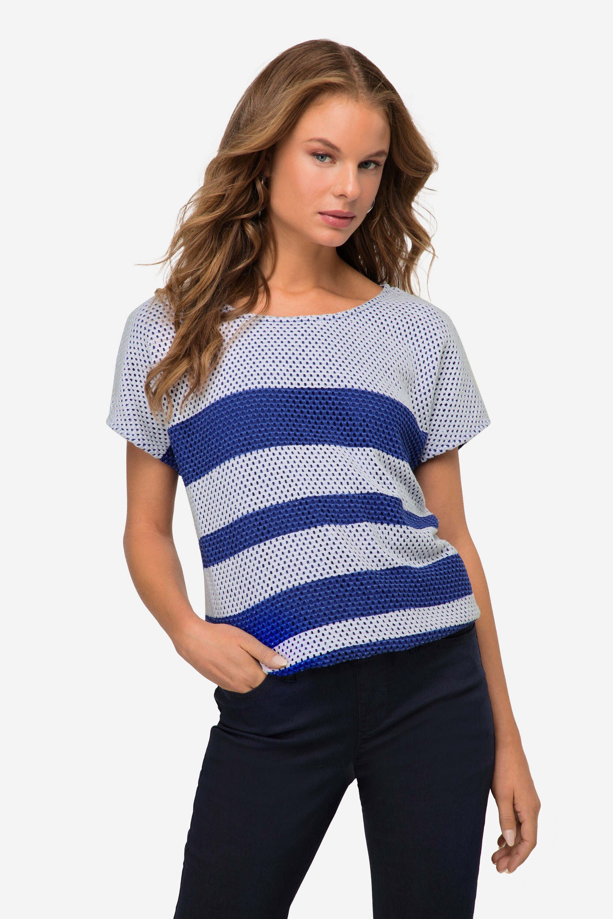 Laurasøn Sweatshirt Sweatshirt oversized doppellagig Streifen blauviolett