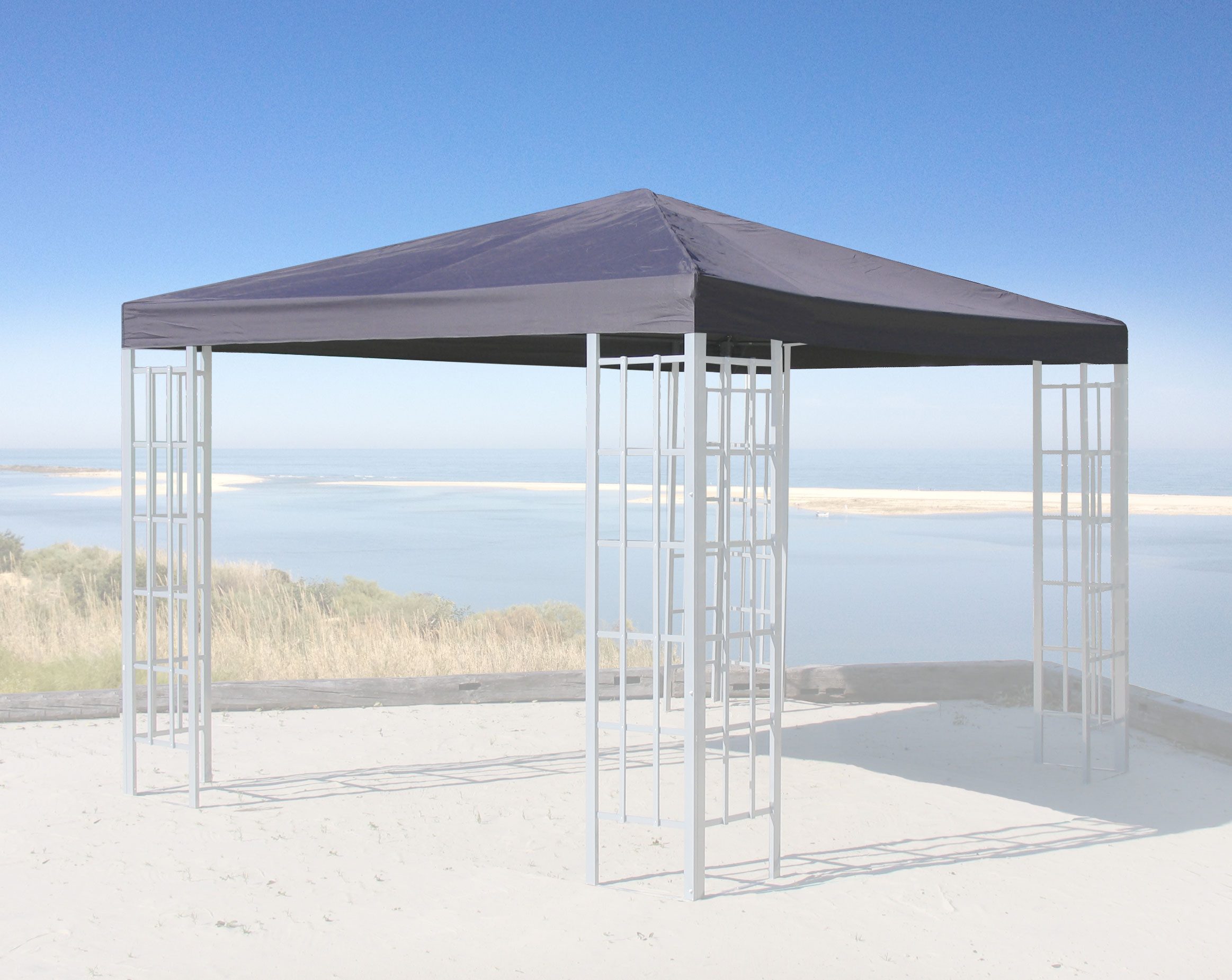 Quick Star Pavillon-Ersatzdach Rank, 260 g/m², 300 x 300 cm (Anthrazit, 3 x 3 m), Mit Dachentlüftung
