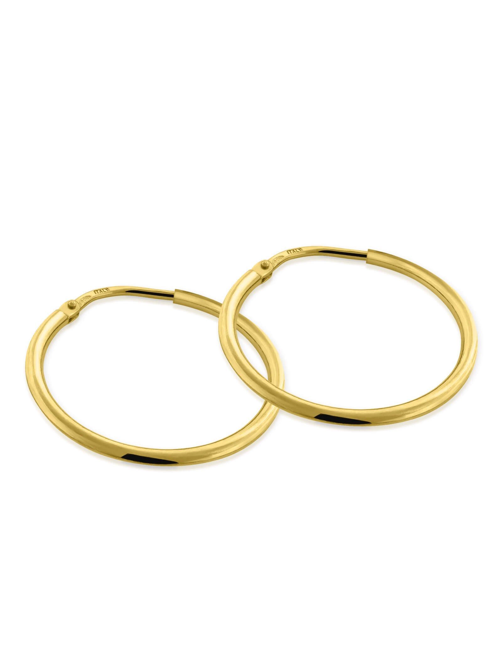 modabilé Paar Creolen Kreolen ORBIT Kreis 2cm, Damen Ohrringe rund 20mm groß, Sterling Silber 925, Gold, kreisförmig