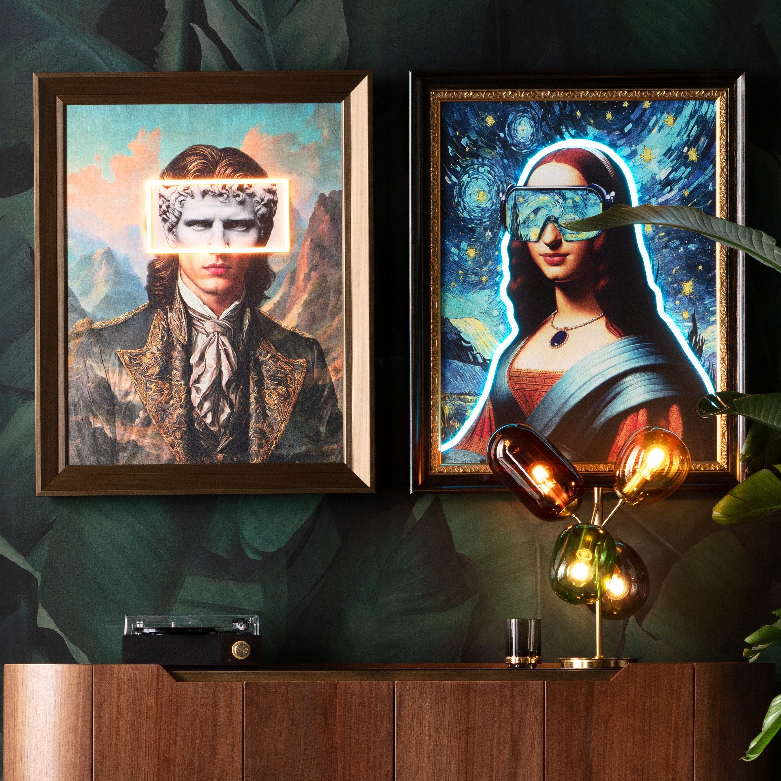 Kare Design LED-Bild Gerahmtes Bild Art Gentleman 80x100cm