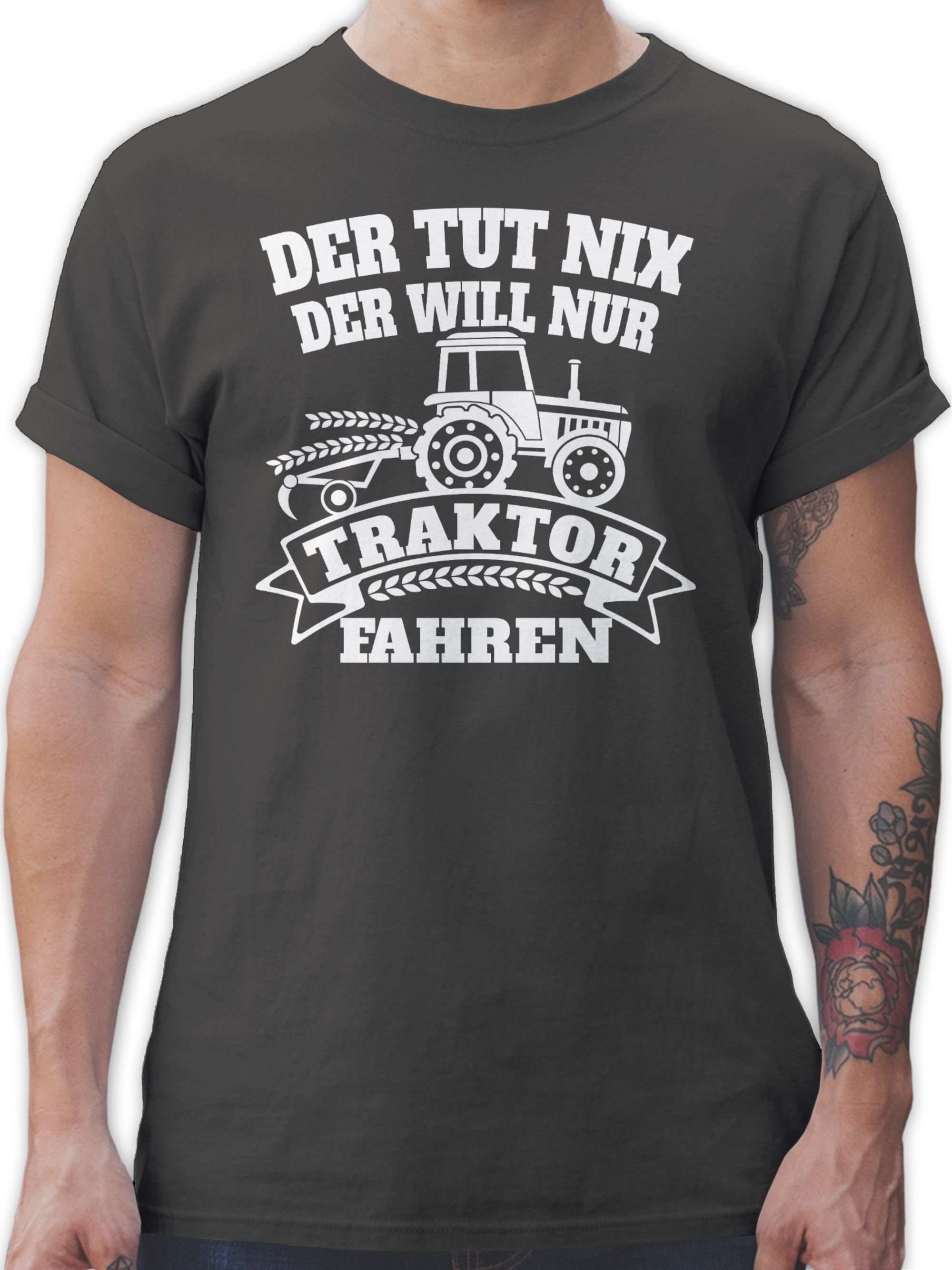 Shirtracer T-Shirt Der tut nix der will nur Traktor fahren Traktor 3 Dunkelgrau