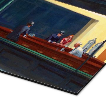 Posterlounge Alu-Dibond-Druck Edward Hopper, Nachtschwärmer, Bar Modern Malerei