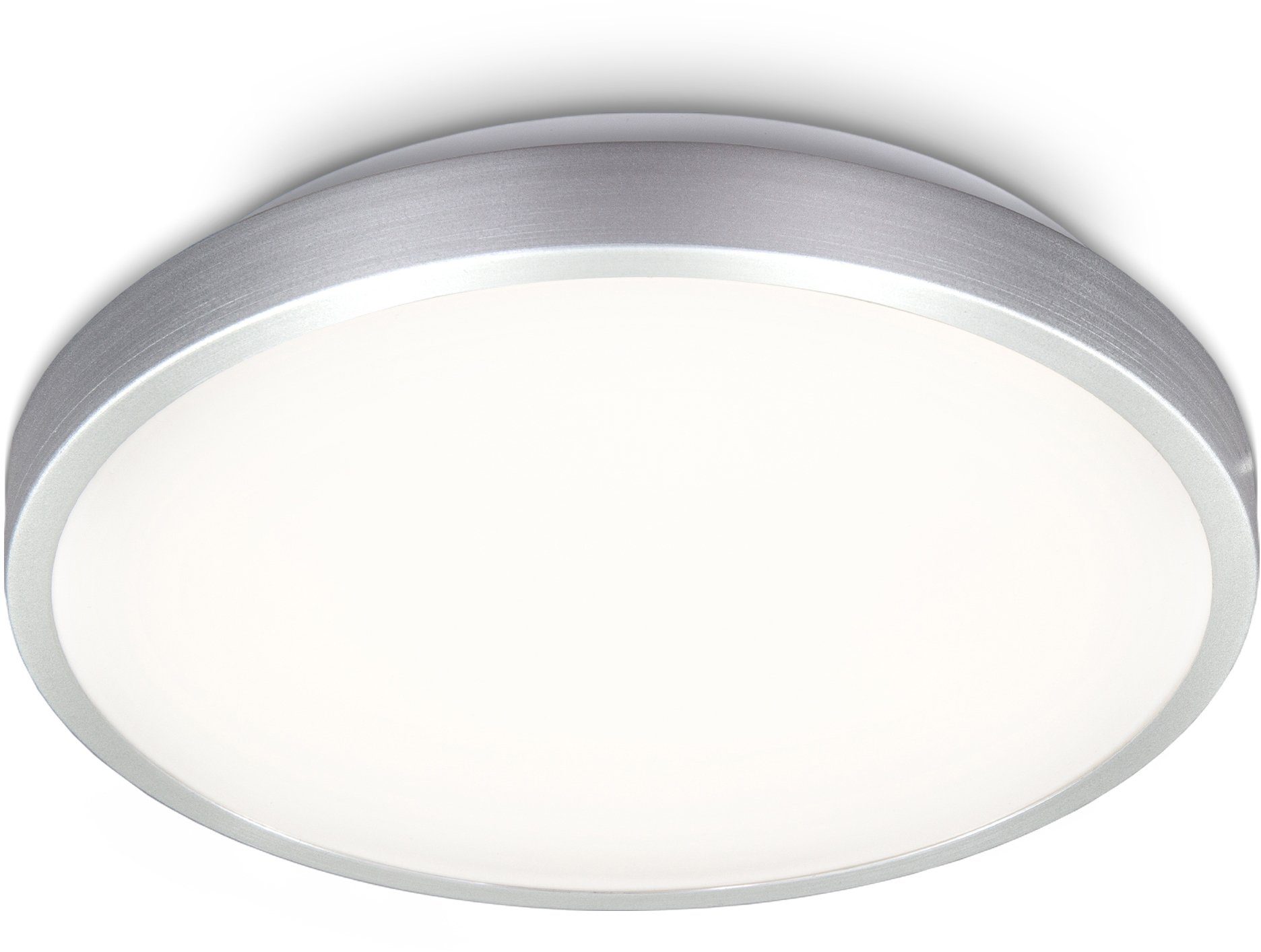 B.K.Licht LED Deckenleuchte, Deckenlampe, LED inkl. fest IP20 LED 12W 1200lm Platine Titan-Optik, integriert, 3000K, Warmweiß