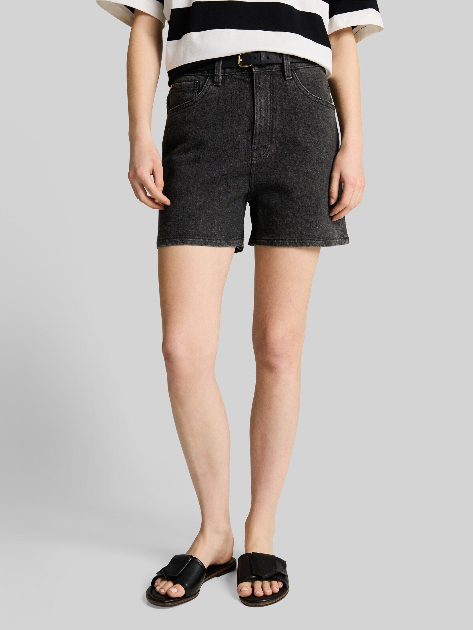TOM TAILOR Denim Jeansshorts Jeanshosen TTELIN STRAIGHT High Waist Jeans Shorts