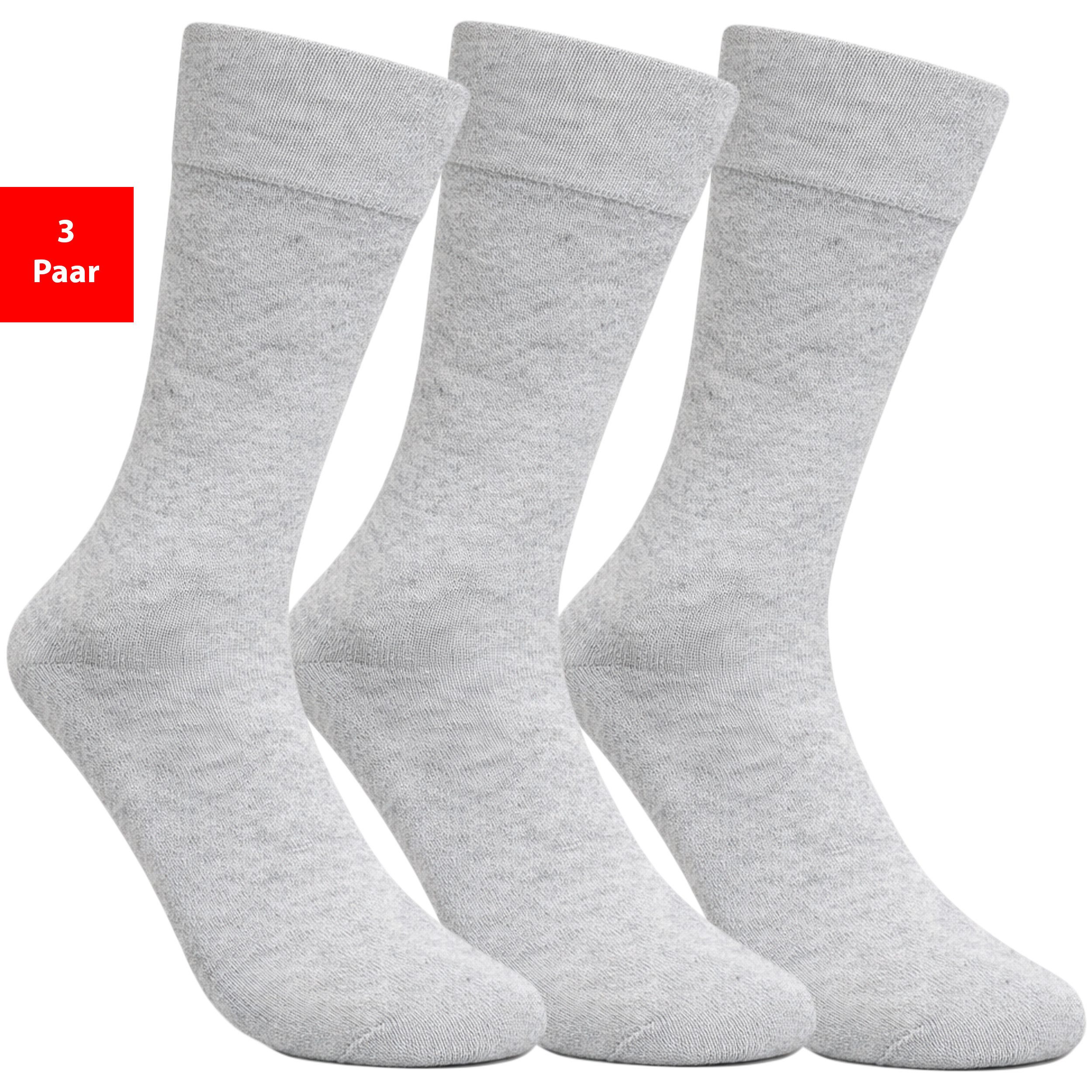 Fashionschmiede Diabetikersocken Damen & Herren Gesundheitssocken ohne Gummibund & Naht weich druckfrei (Spar-Set, 3-Paar, 3 Paar) Nahtlose Diabetikersocken ohne Gummibund für empfindliche Füße