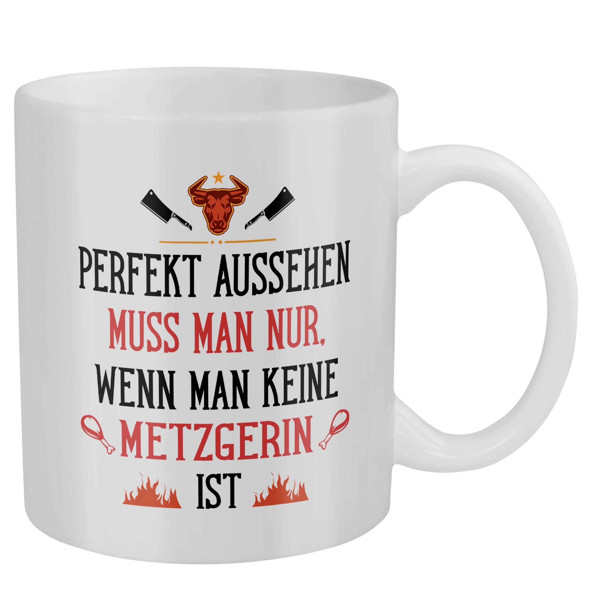 22Feels Tasse Metzgerin Geschenk Frauen Spruch Beruf Ausbildung Abschluss, Keramik, Made in Germany, Spülmaschinenfest, Beidseitig