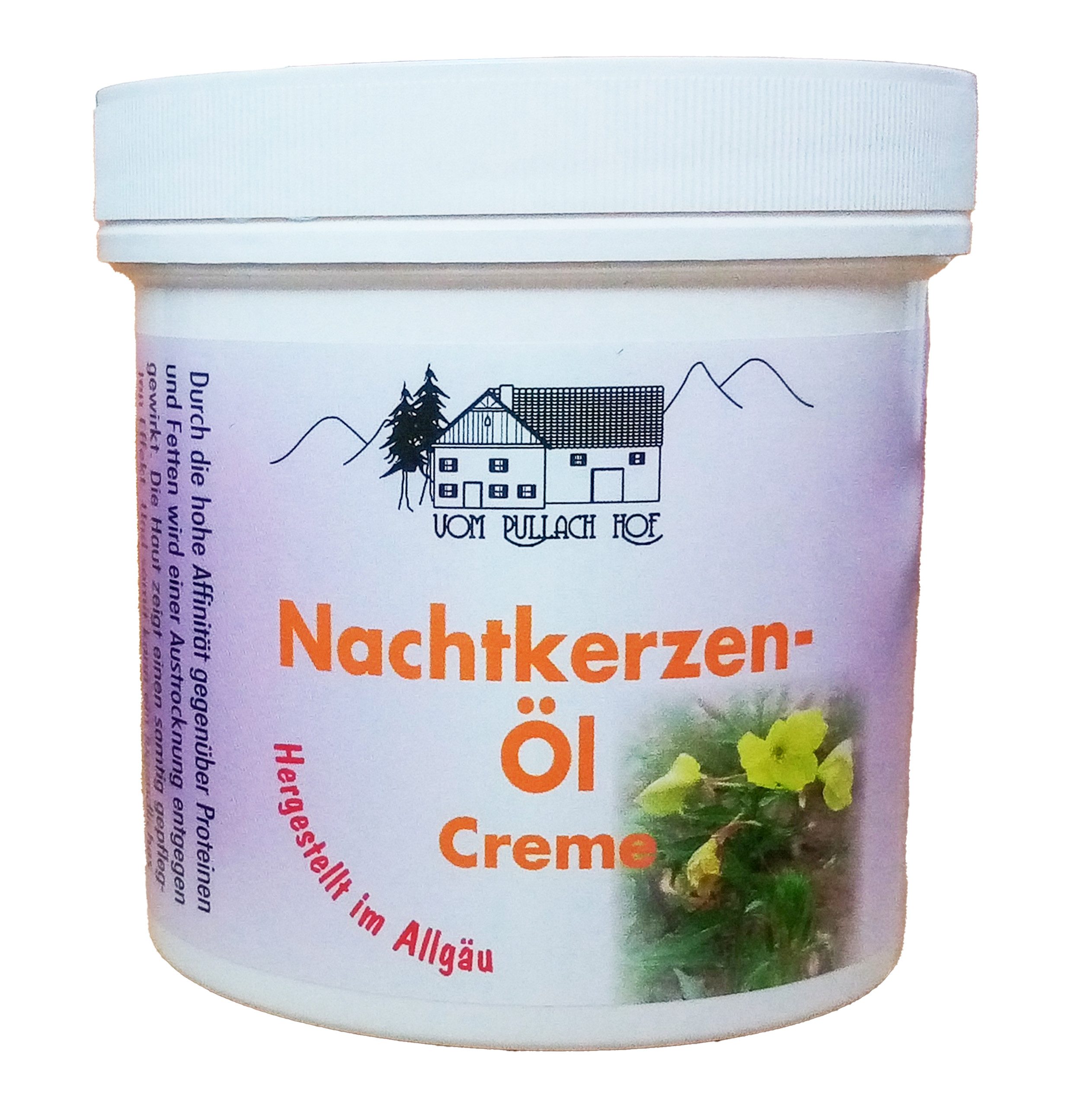 vom Pullach Hof Feuchtigkeitscreme NACHTKERZEN-ÖL CREME 250ml Feuchtigkeitscreme Nachtkerzenöl 51, Hautcreme Hautpflege Haut Balsam Allgäu