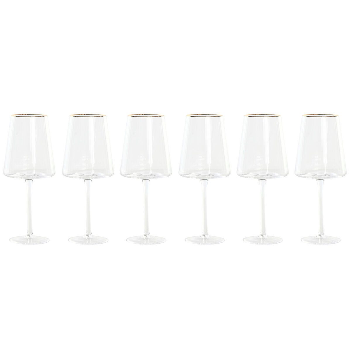 Bigbuy Gläser-Set Gläserset Weinglas Rotweinglas 6er Set Home Gold Glas 400 ml, Glas
