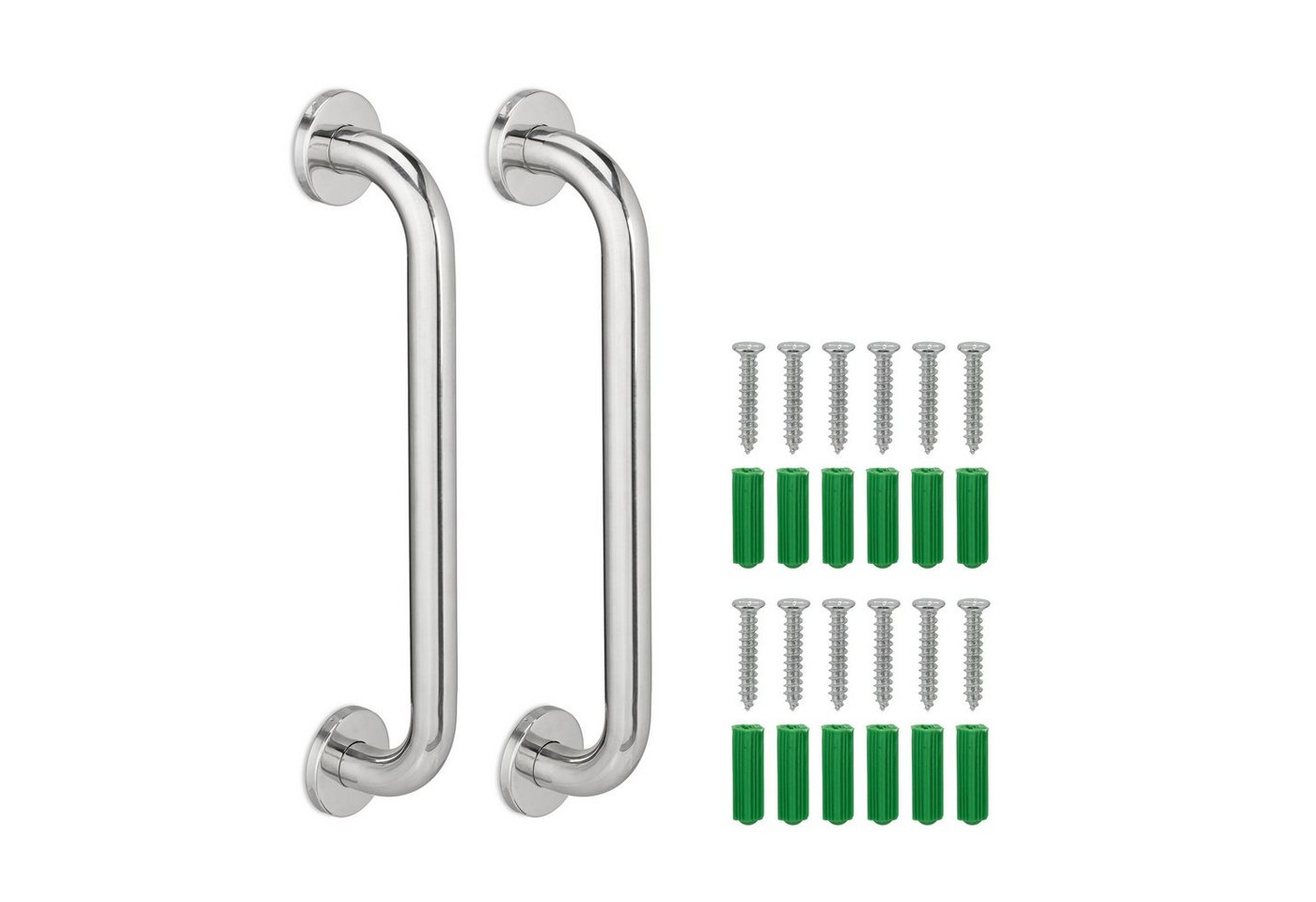 relaxdays Haltegriff 2er Set Haltegriffe aus Edelstahl, belastbar bis 200 kg