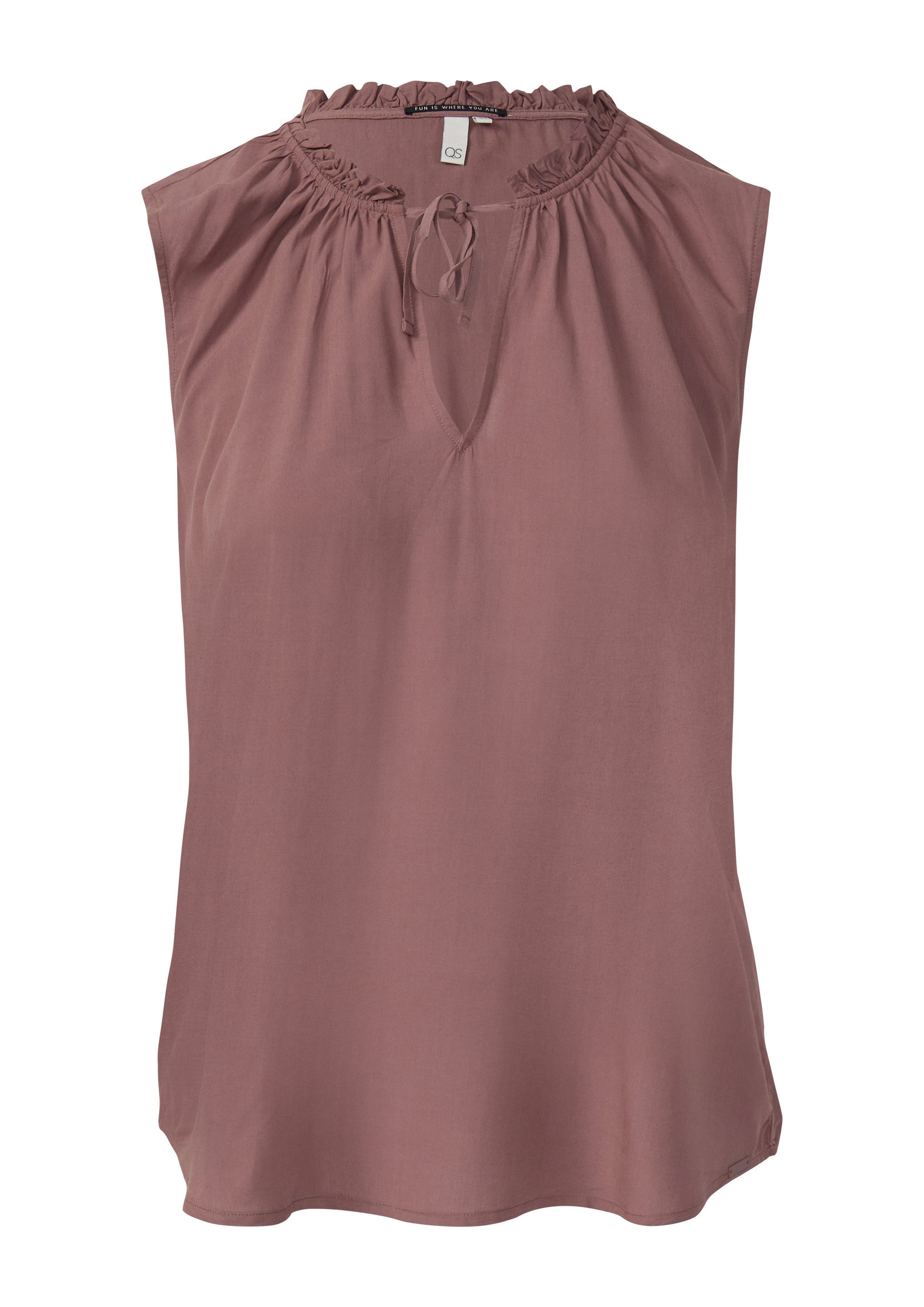 QS Blusentop Bluse Blusentop mit Rüschenkragen günstig online kaufen
