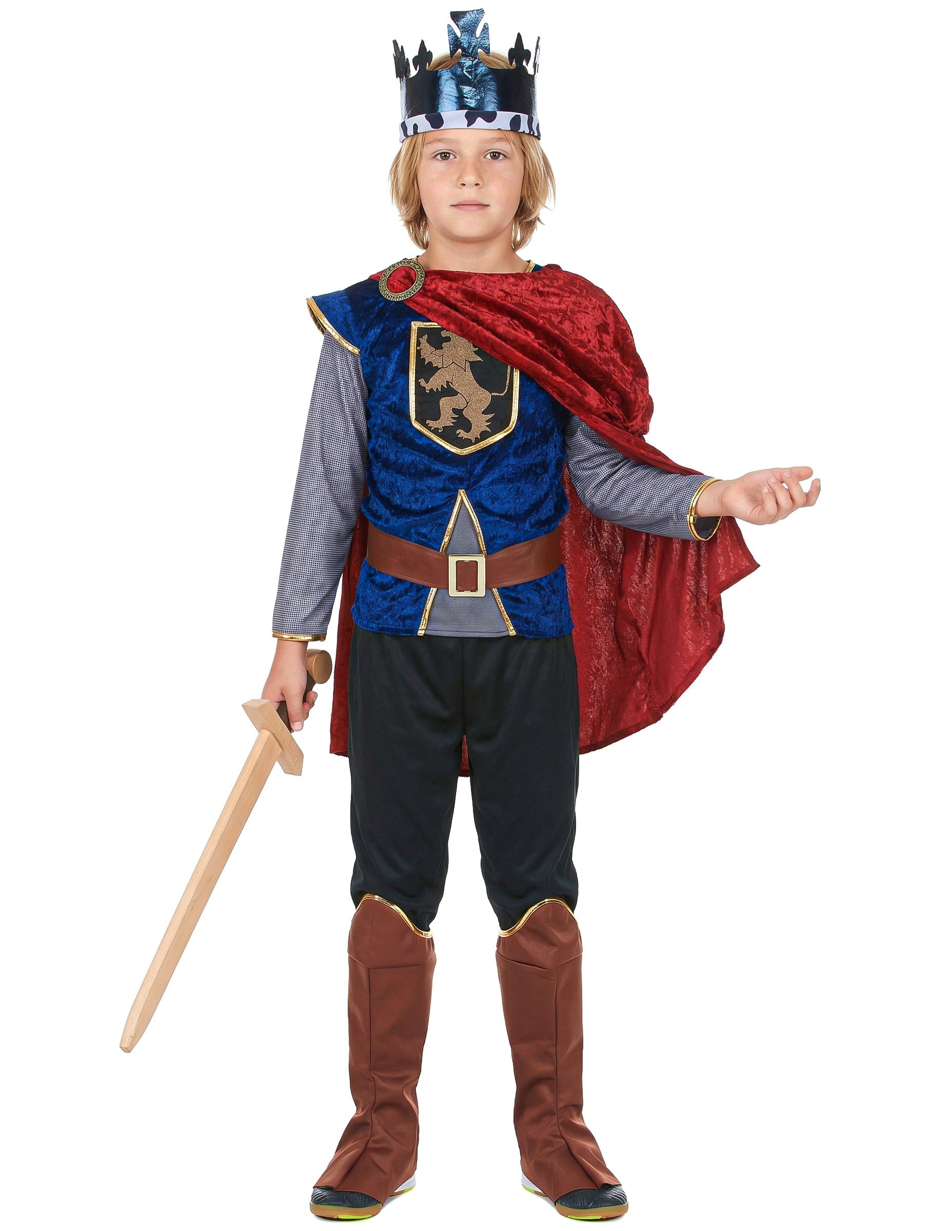 Kostüm Mittelalterlicher König Kinderkostüm rot-blau