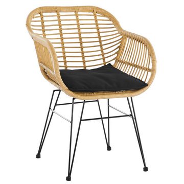 TPFGarden Gartenstuhl DANDY - 2er Set Gartenlounge-Stuhl aus Polyrattan (Extravaganter Balkonstuhl mit zeitlosem Design, 2 St), Maße (BxHxT): 58x80x59 cm - Sitzfläche (BxHxT): 46x46x45 cm