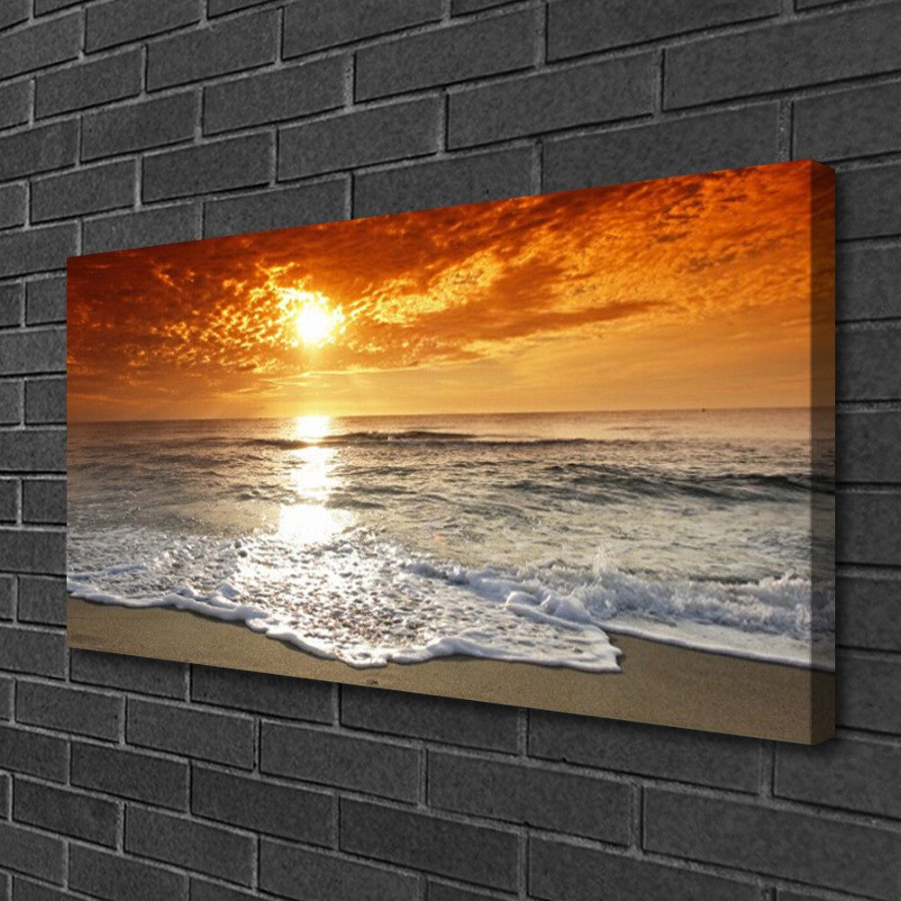 Tulup Leinwandbild Wandbild Canvas Groß Bilder Wohnzimmer Schlafzimmer Aufhängefertig, Sonnenuntergang – Bild 3 von 5