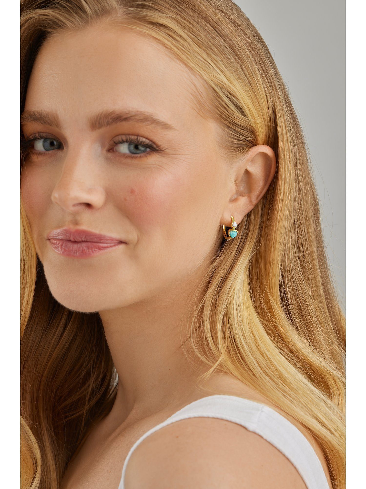 CAÏ Paar Creolen Caï Damen-Creolen 925er Silber 2 Amazonit (Paar)